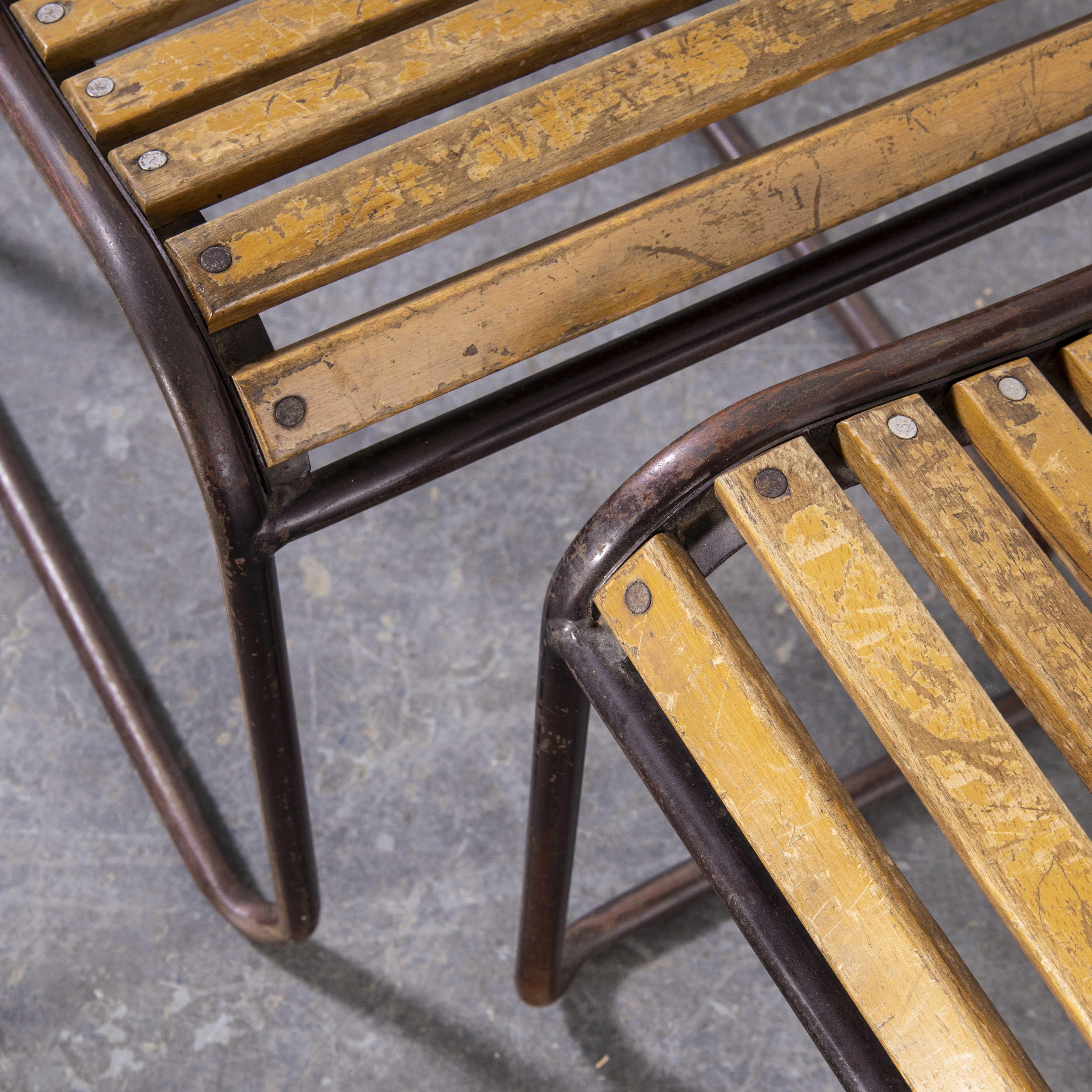 1940's Cox Tubular Metal Slatted Dining Chairs, Set of Six 5