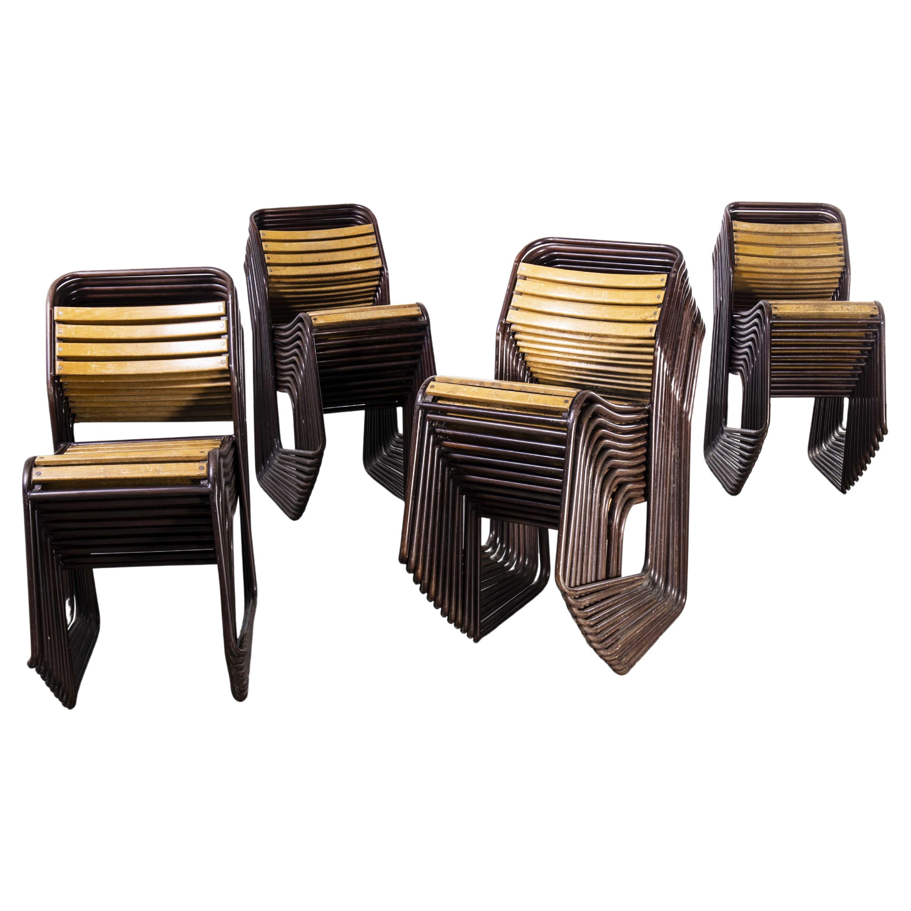 1940's COX Tubular Metal Slatted Dining Chairs, Various Quantities Available