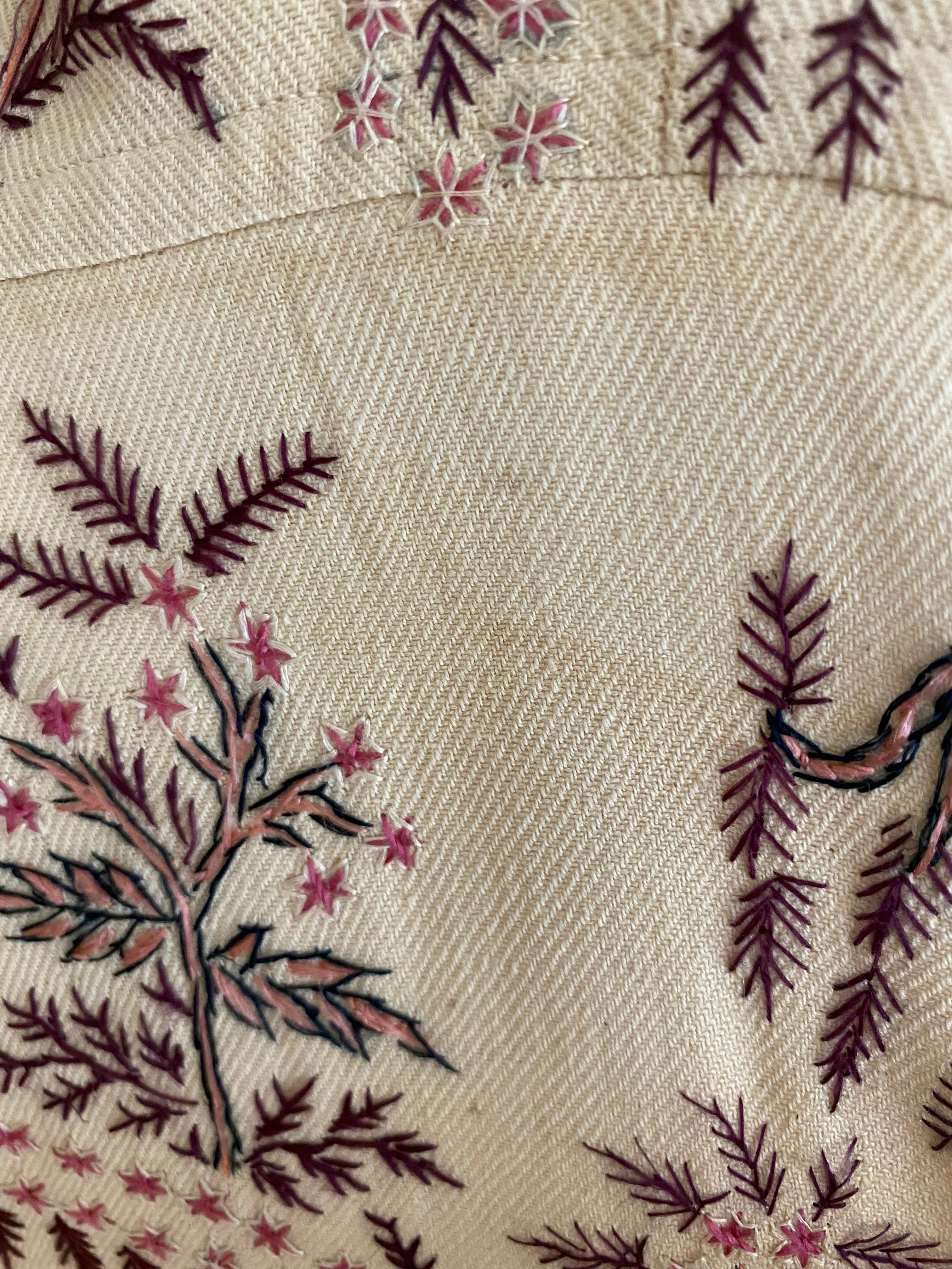 1940s  Cream Embroidered Cotton Coat Dress  2