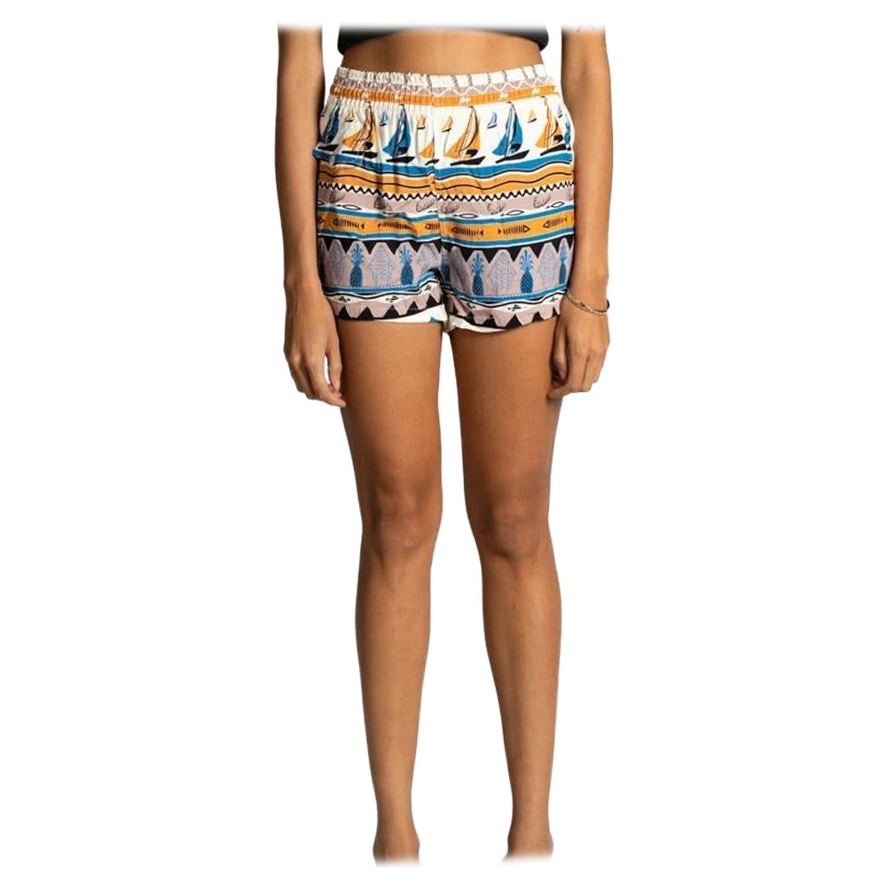 Costume de bain unisexe pour hommes Kahanamoku en rayonne multicolore crème des années 1940