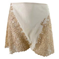 1940s Cream Silk & lace Side Button Tap Pants