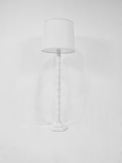 1940s Cream white Hollywood Regency floor lamp