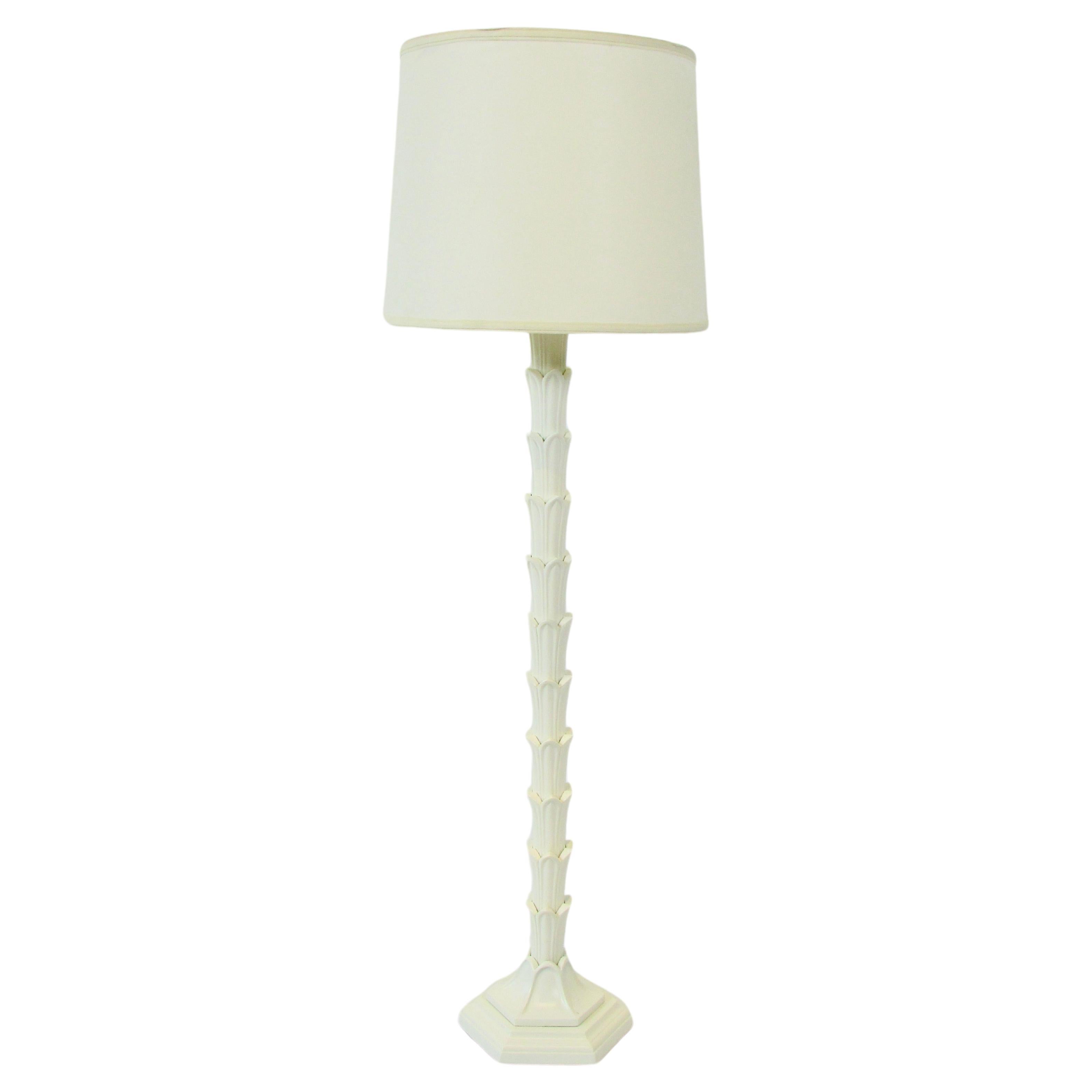 1940s Cream white Hollywood Regency floor lamp For Sale