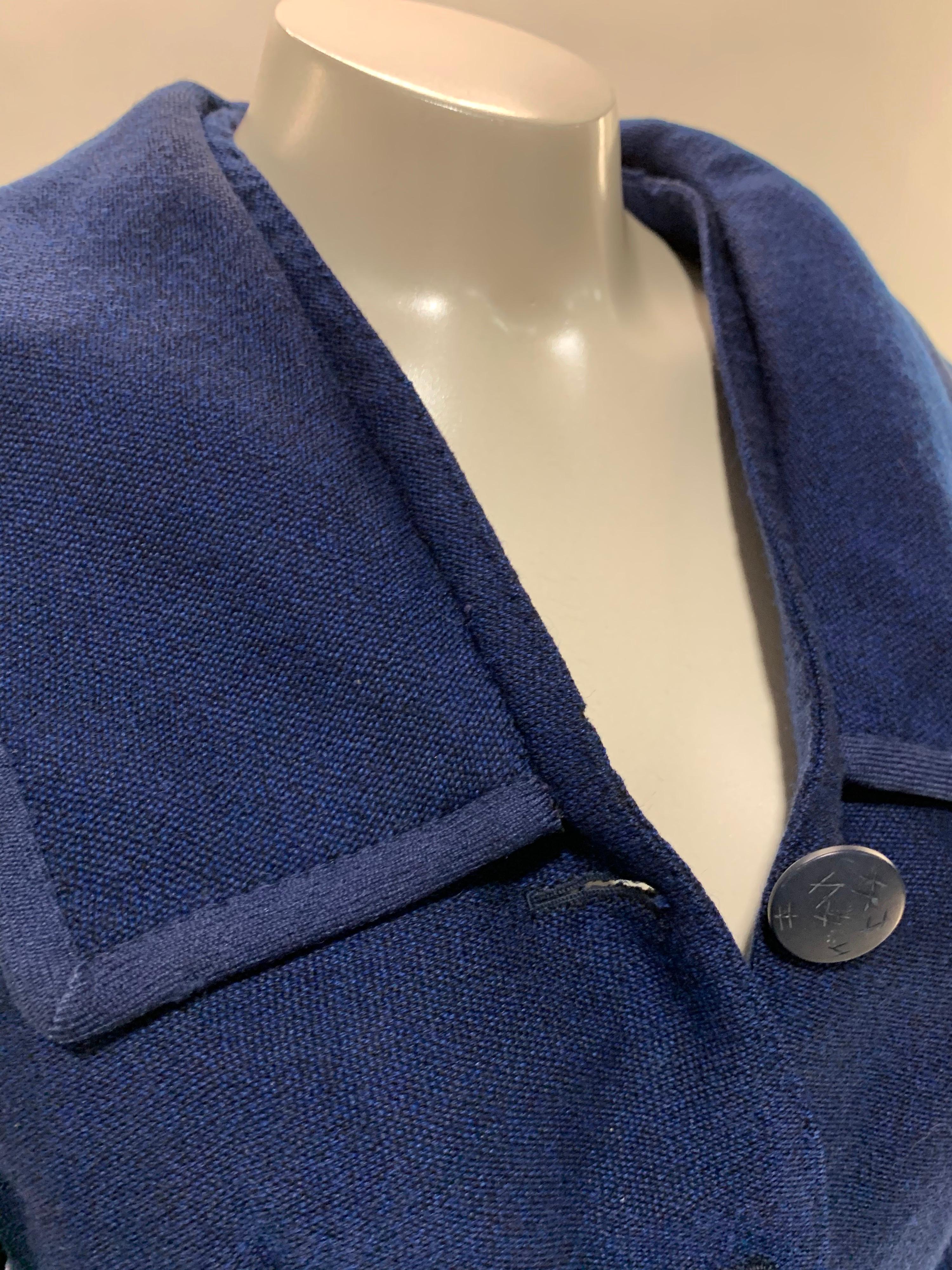 1940er Jahre Creed of London Fein maßgeschneiderte Couture königsblauer Rock Anzug mit Kapuze  im Angebot 6