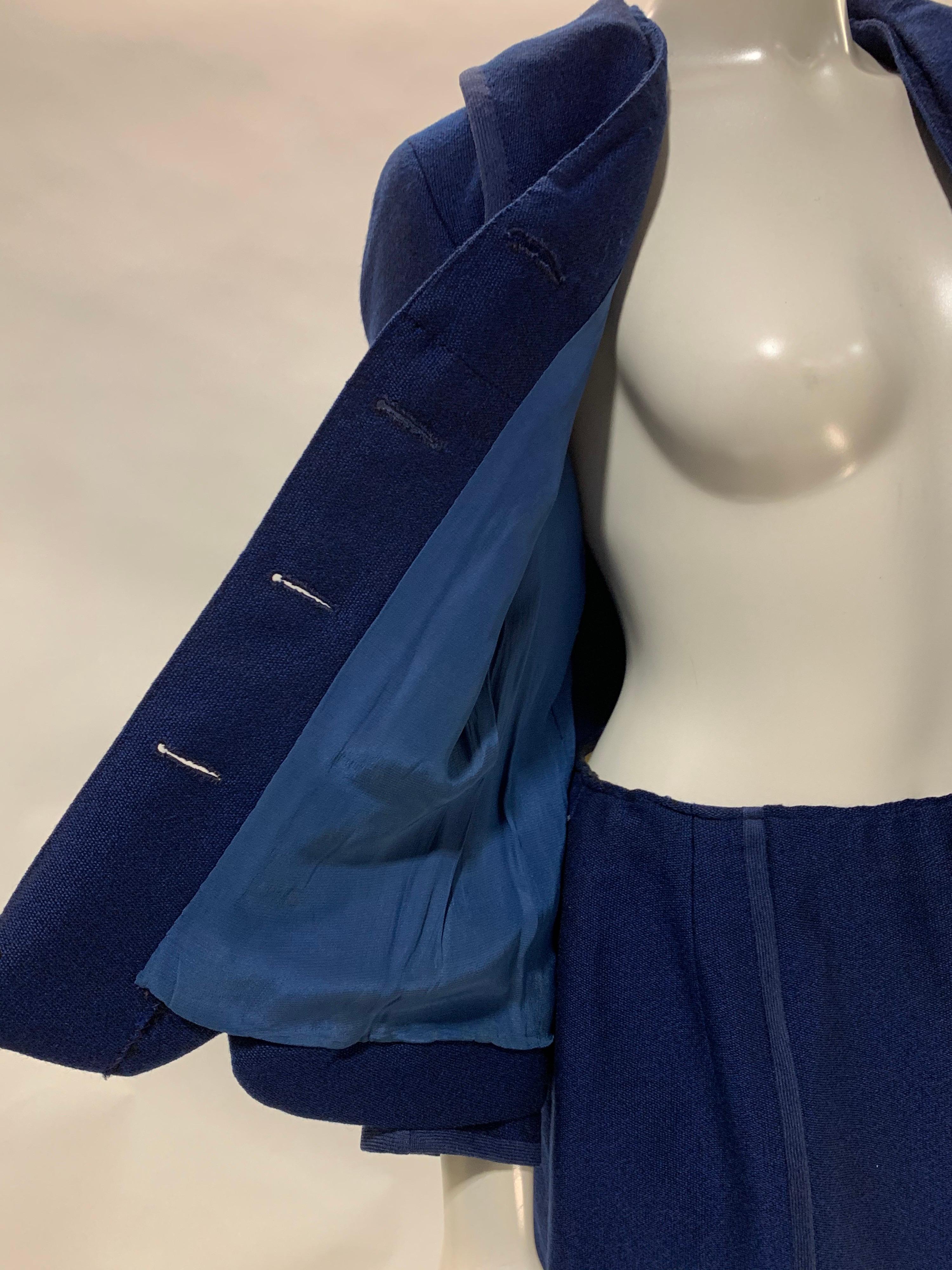 1940er Jahre Creed of London Fein maßgeschneiderte Couture königsblauer Rock Anzug mit Kapuze  im Angebot 7