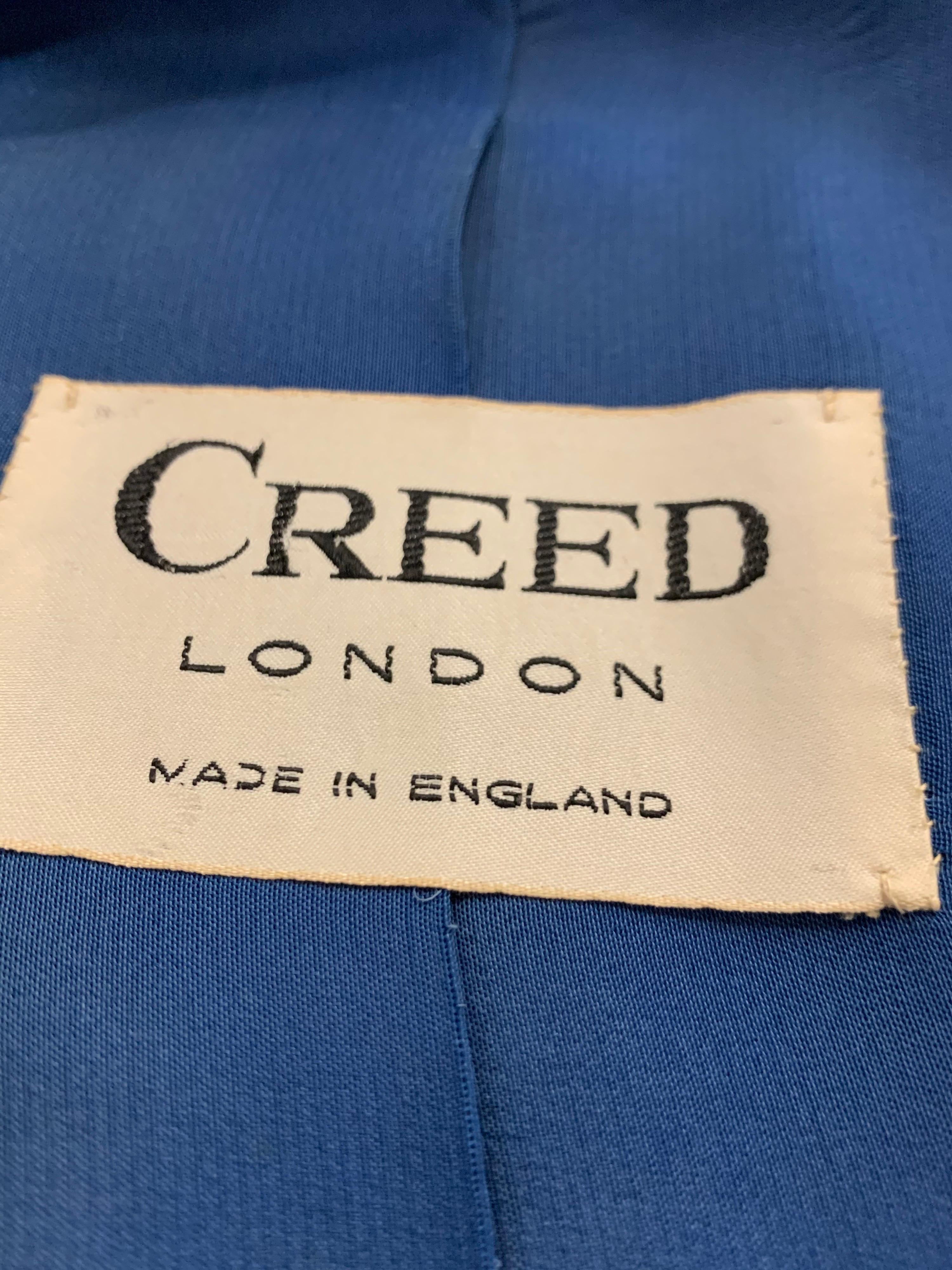 1940s Creed of London Finely Tailored Couture Royal Blue Skirt Suit w/ Caplet  For Sale 6