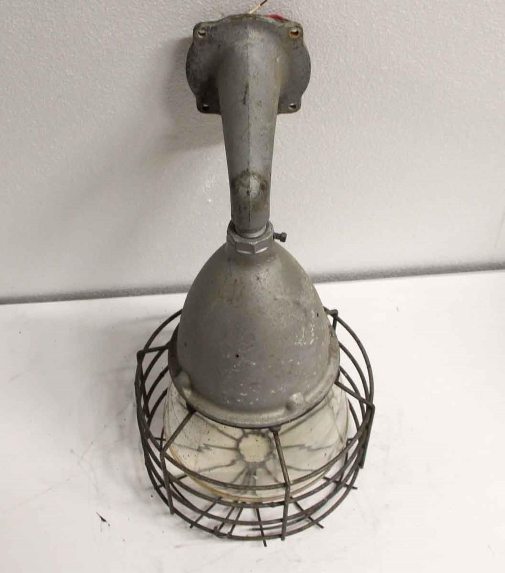 1940s Cross-Hinds Industrial Nautical Cage Light Sconce with Original Glass In Good Condition In New York, NY