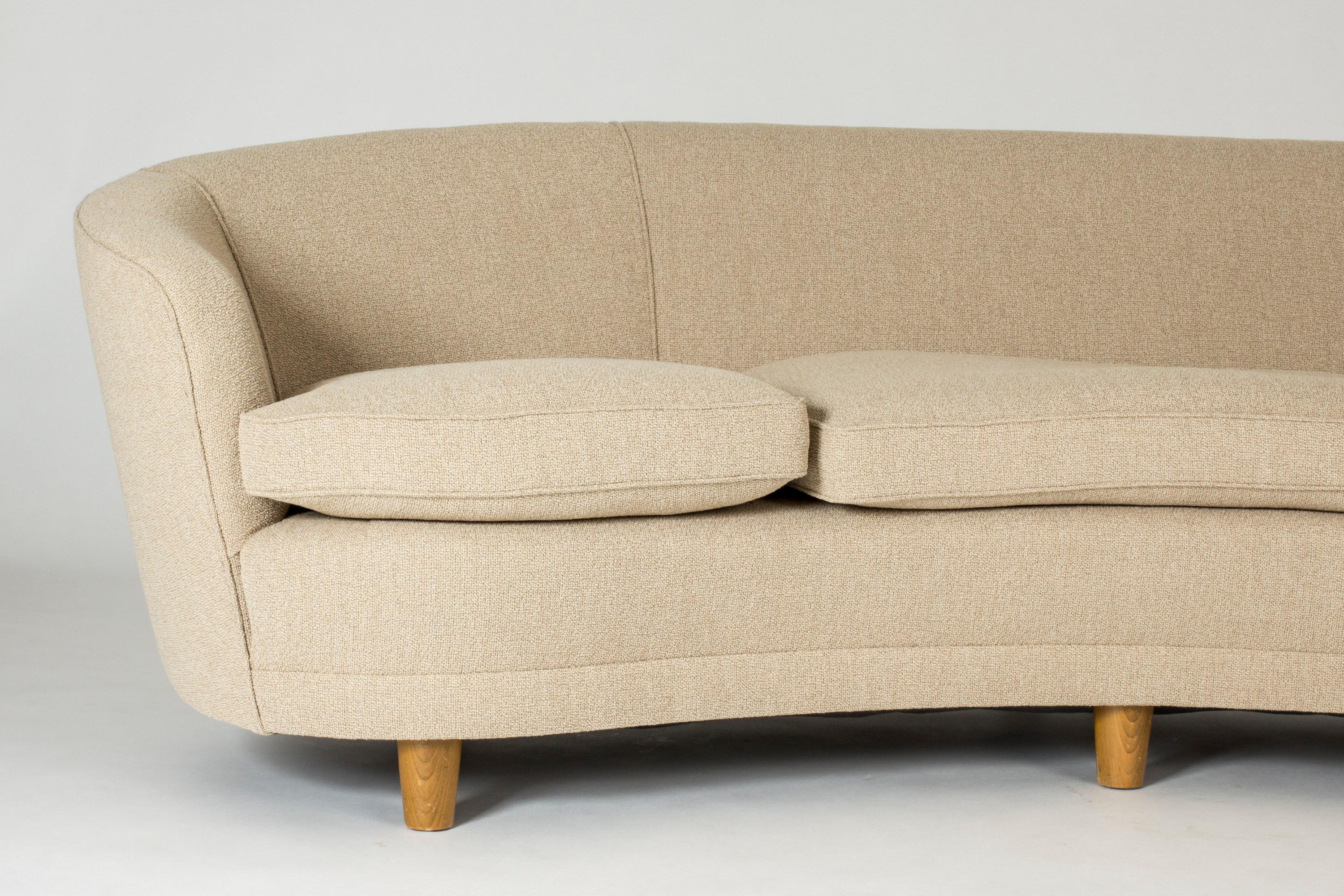 Scandinavian Modern 1940s Curved Sofa For Sale