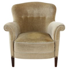 1940s Danish Armchair in Velvet