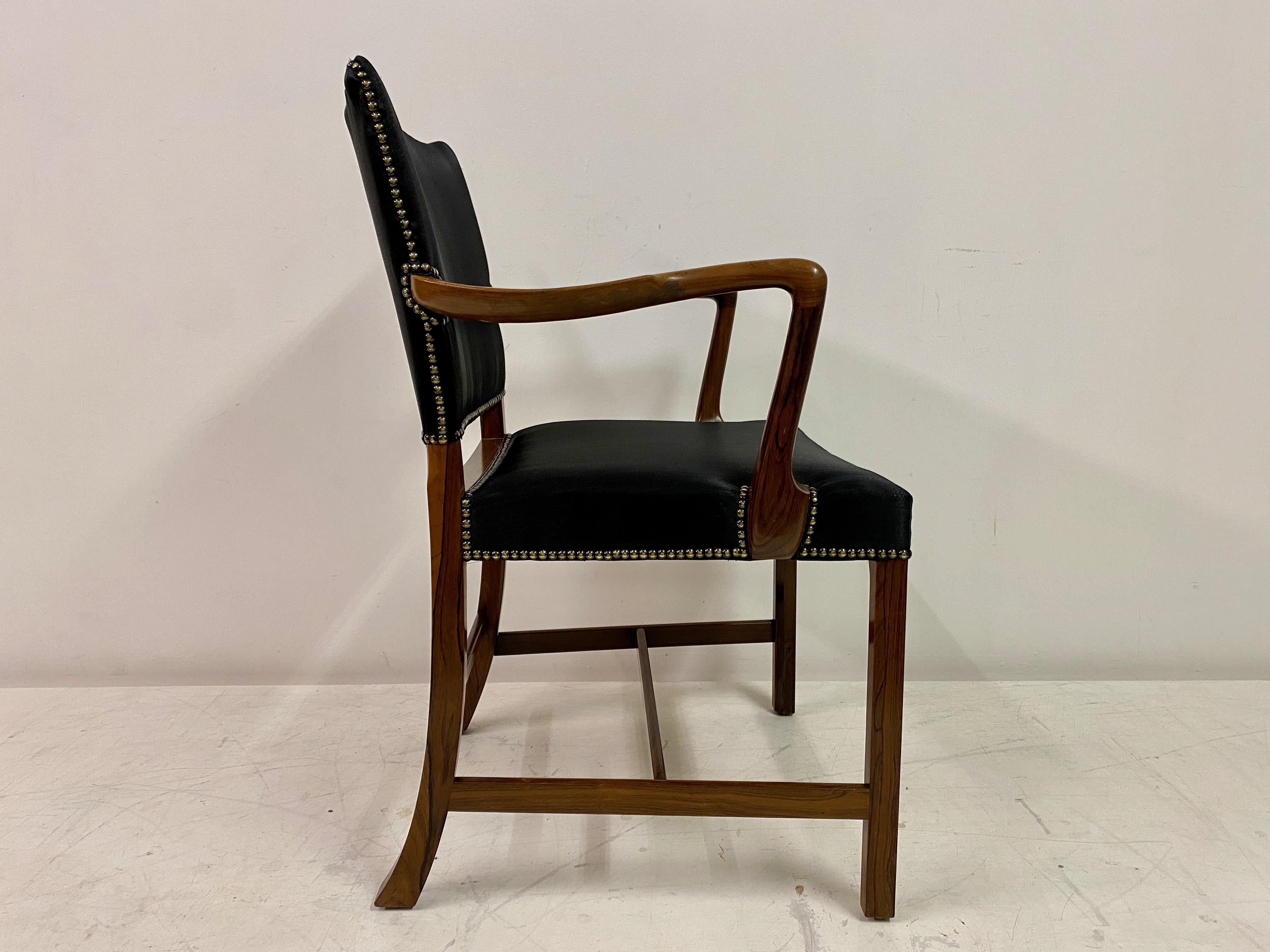 1940s Danish Armchair or Desk Chair by Ole Wanscher For Sale 11