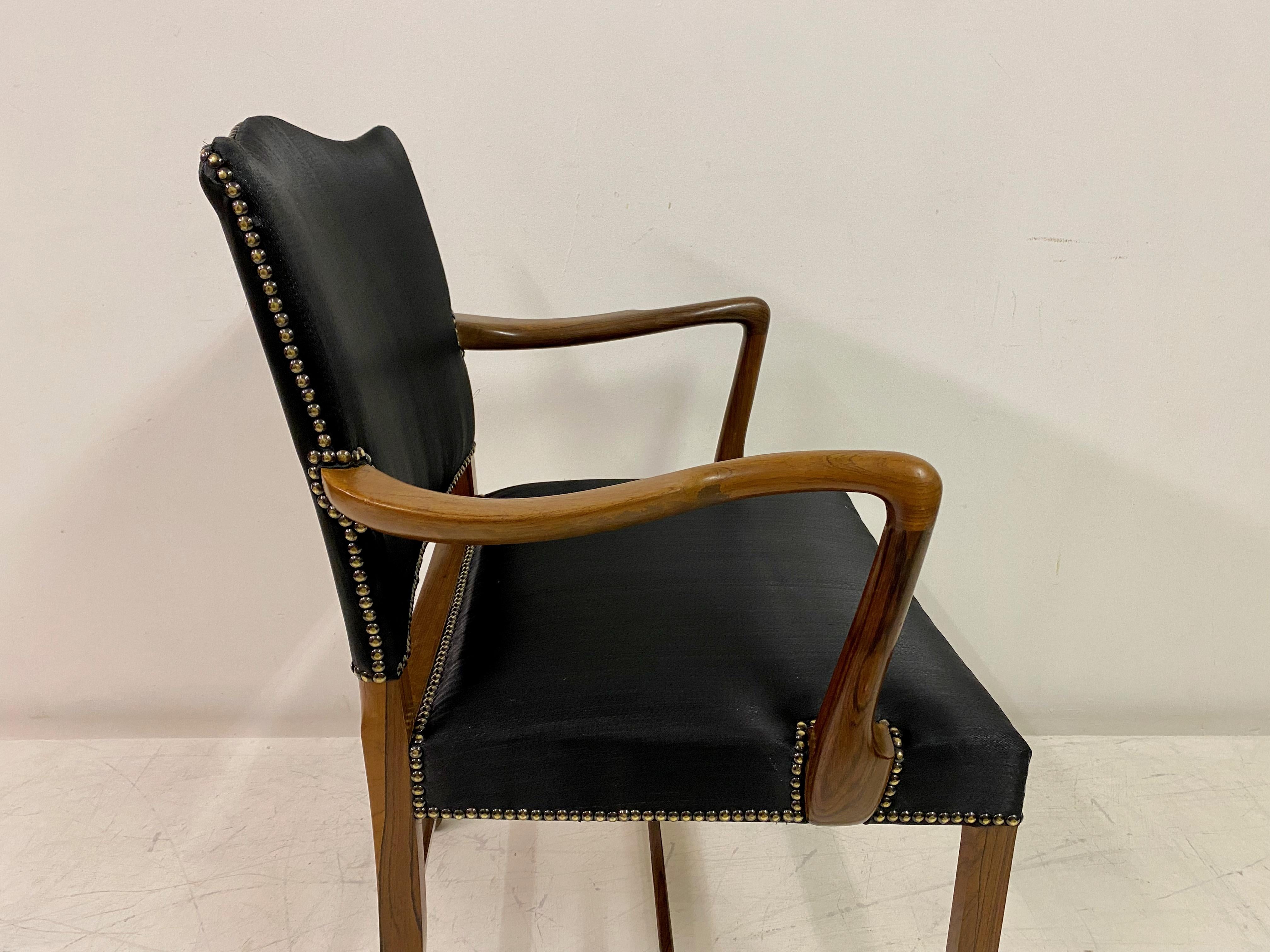 1940s Danish Armchair or Desk Chair by Ole Wanscher For Sale 12