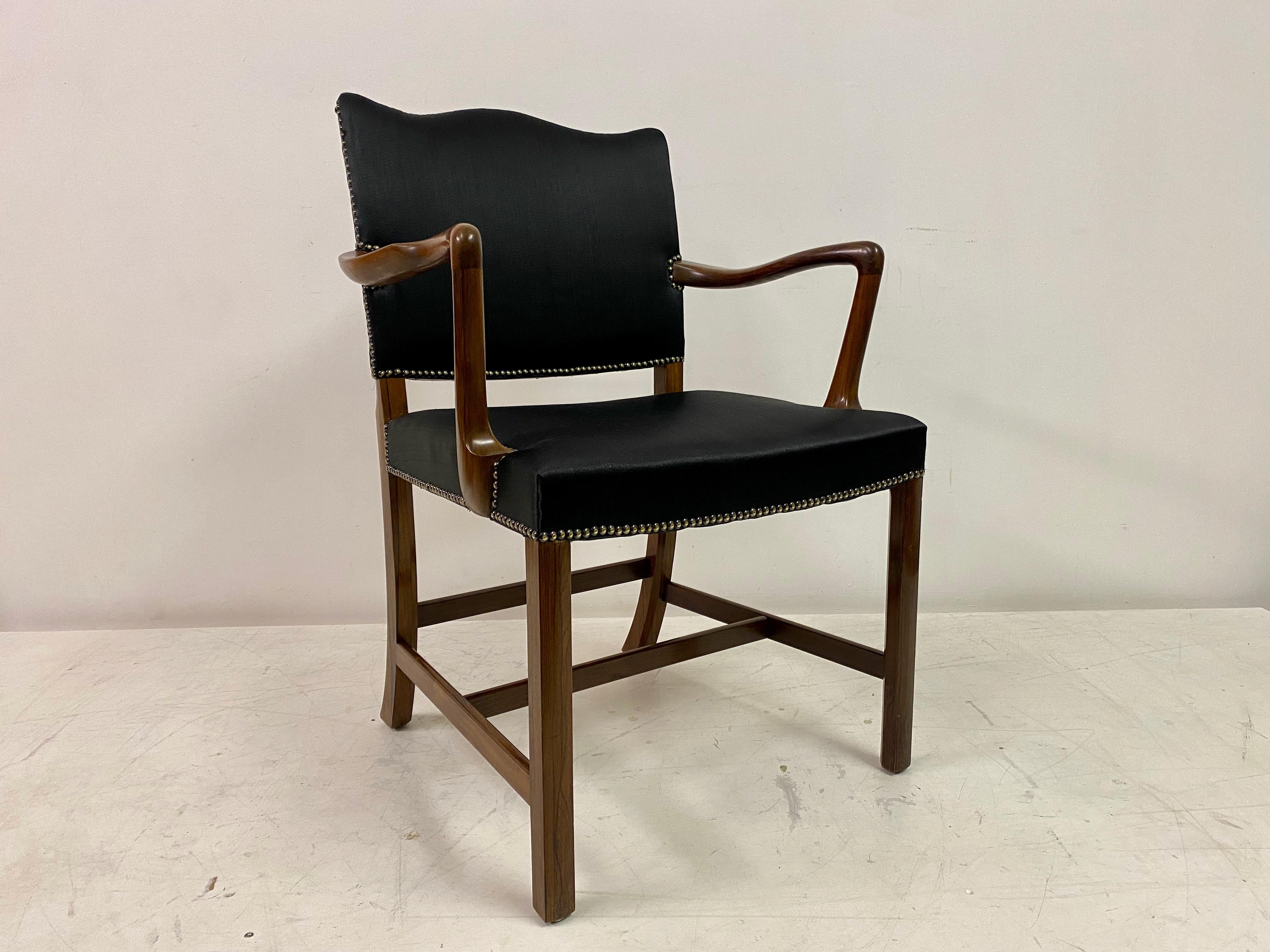 Hardwood 1940s Danish Armchair or Desk Chair by Ole Wanscher For Sale