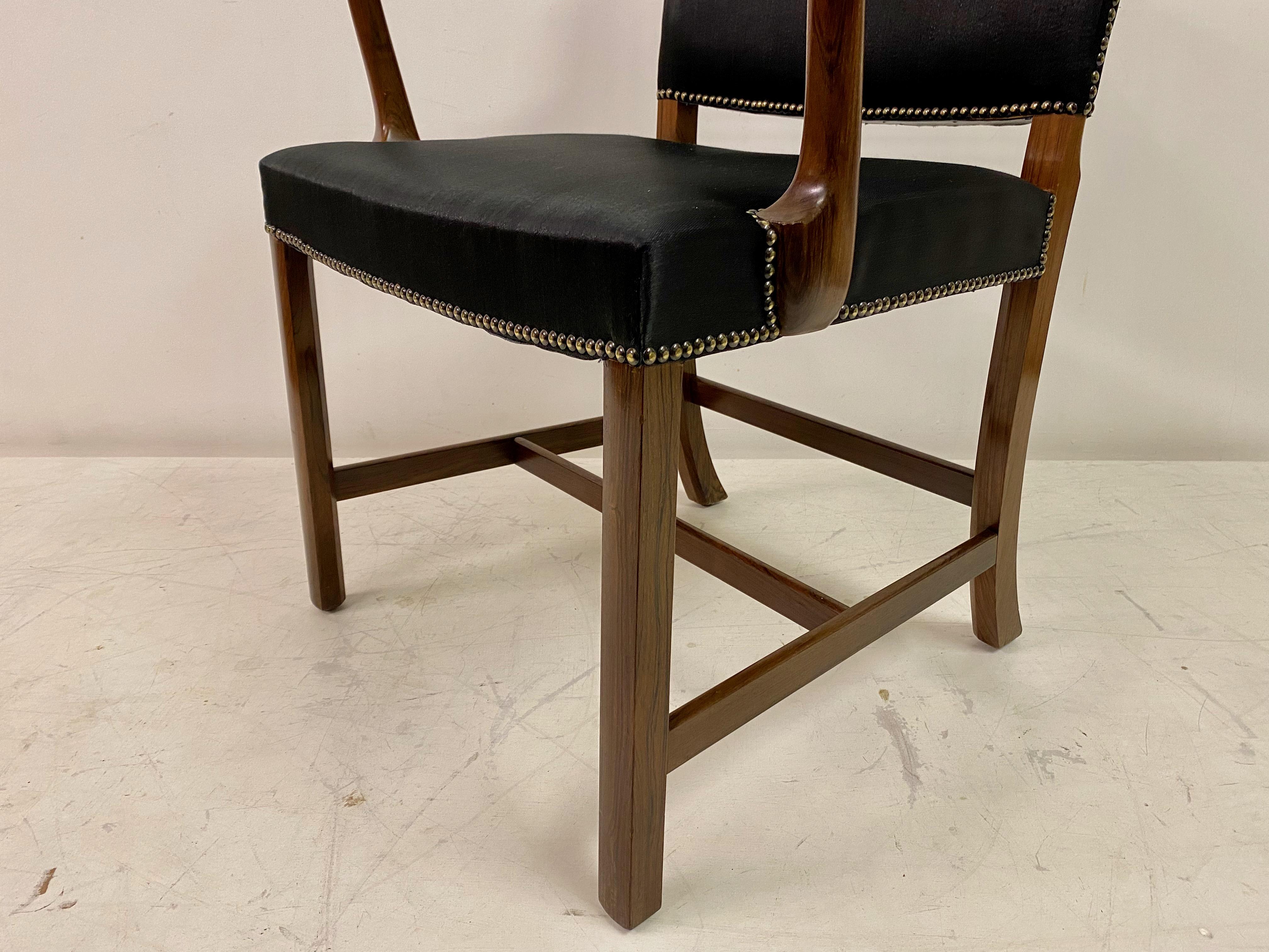 1940s Danish Armchair or Desk Chair by Ole Wanscher For Sale 3