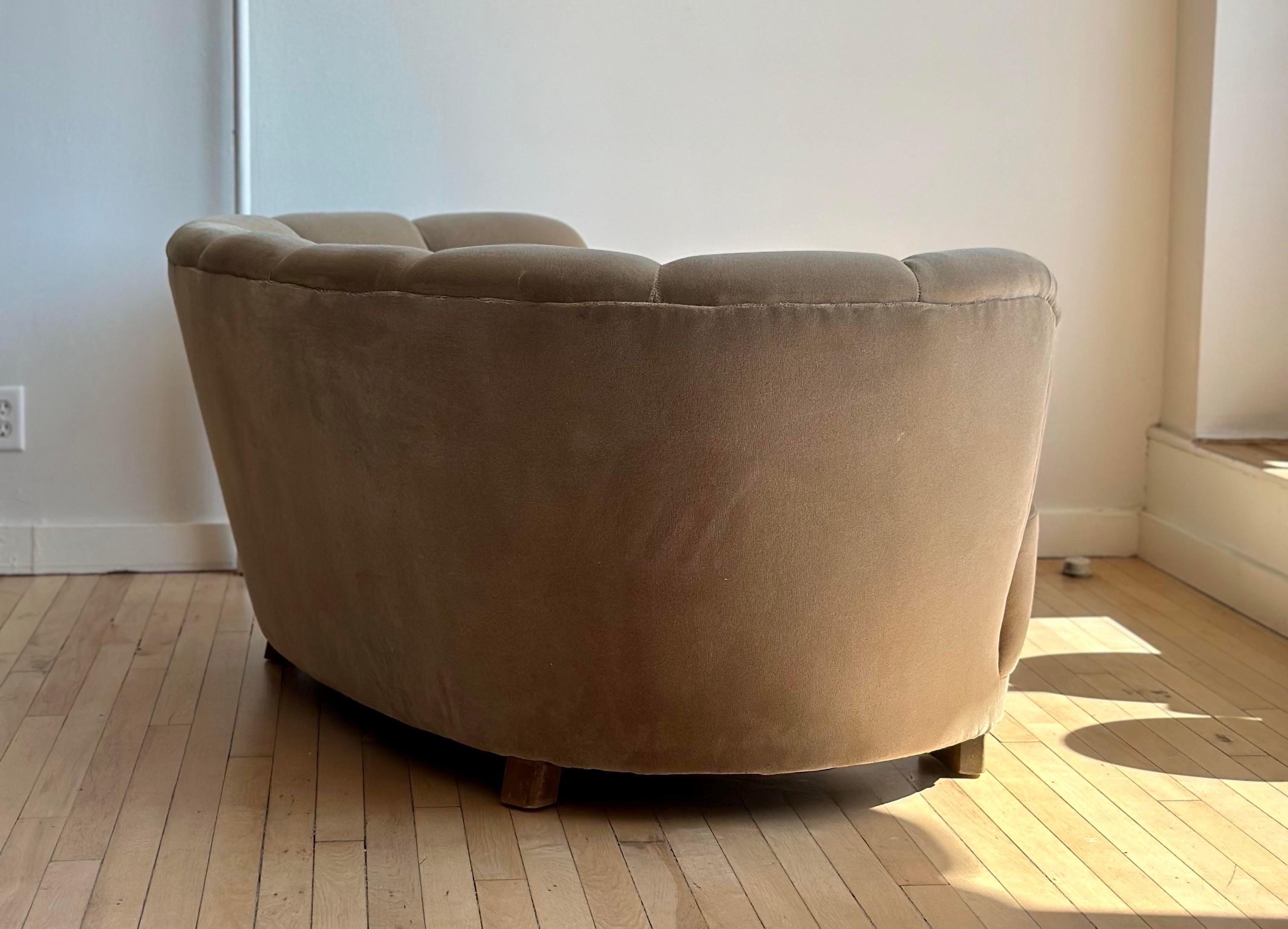 1940’s Danish Banana Sofa in Mohair 1