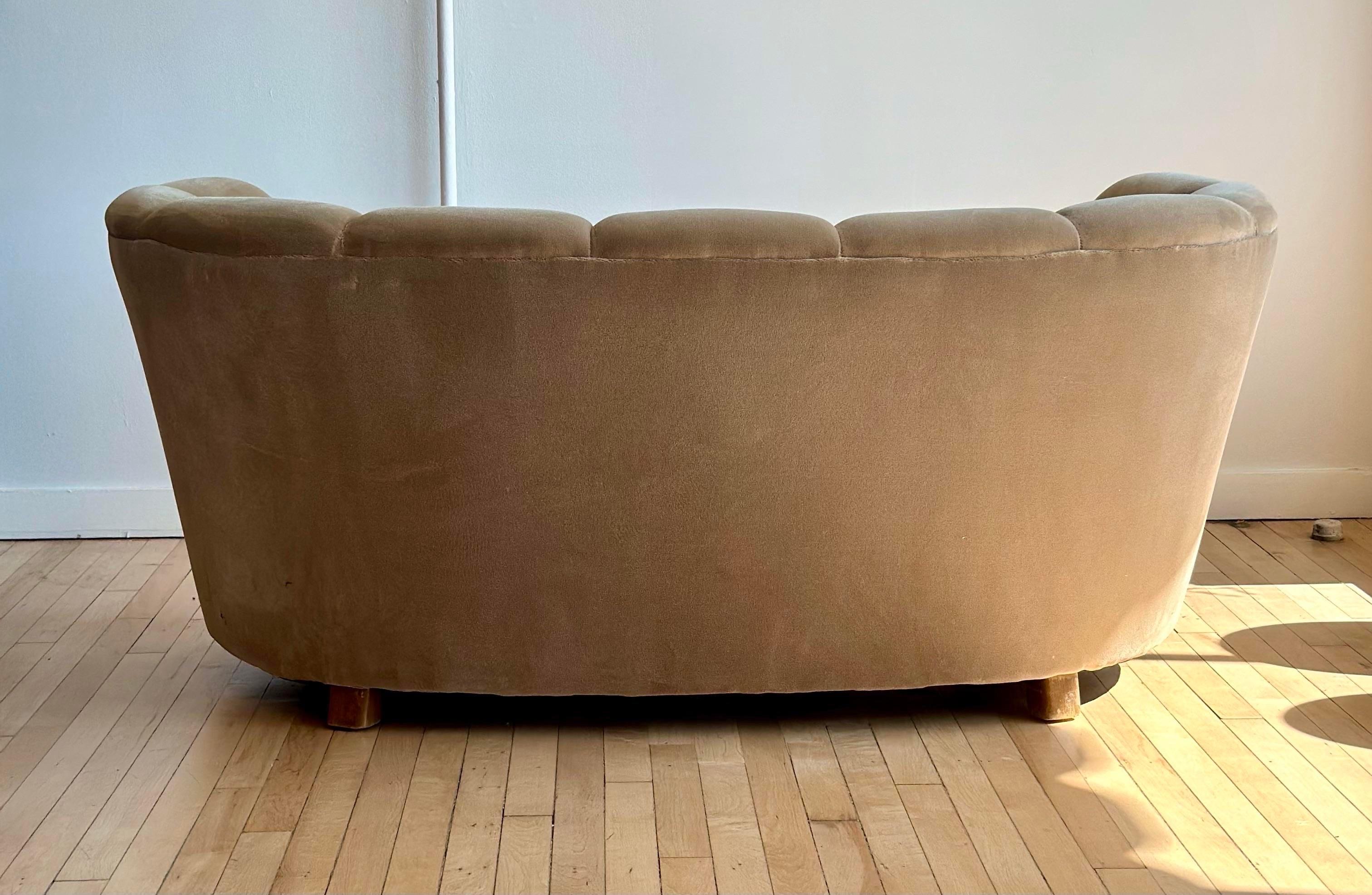 1940’s Danish Banana Sofa in Mohair 2