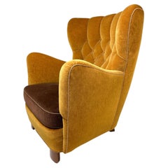 1940's Danish Cabinet Maker High Back Lounge Chair
