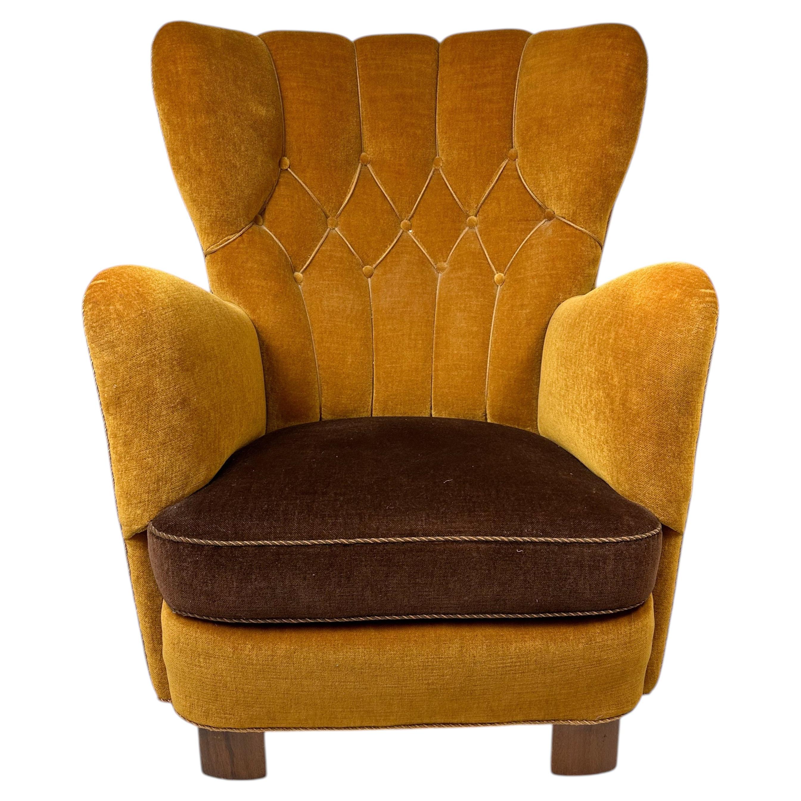 1940's Danish Cabinet Maker High Back Lounge Chair