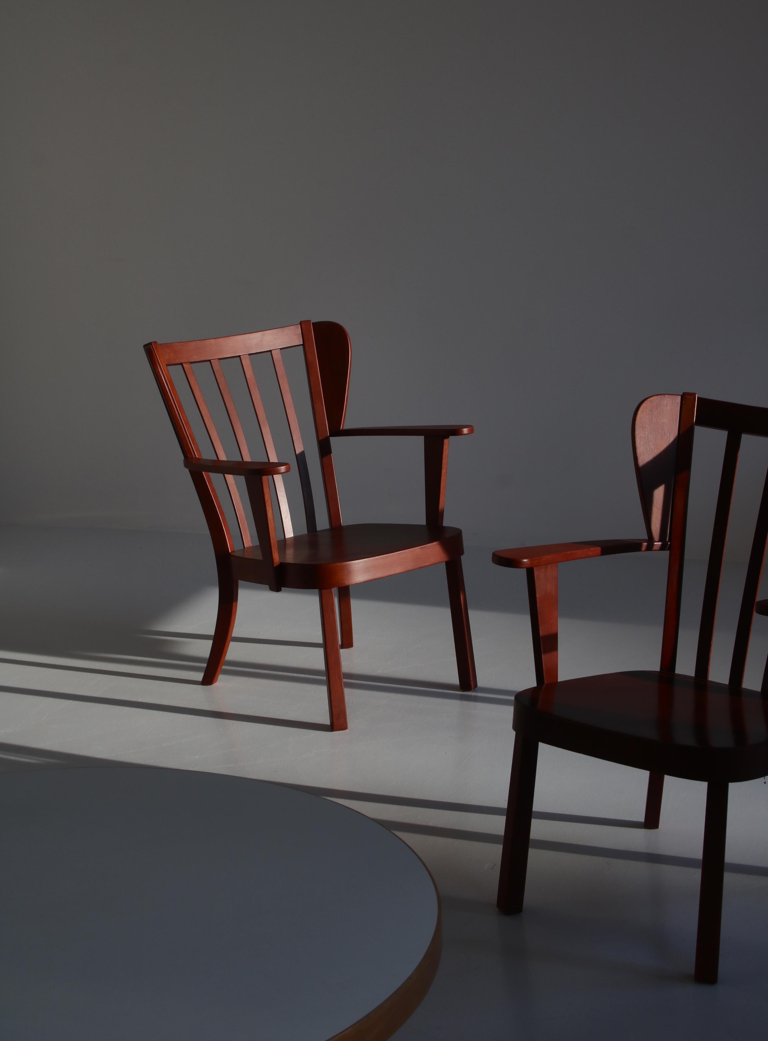 Fauteuils danois « Canada » des années 1940 en hêtre teinté de Fritz Hansen en vente 9