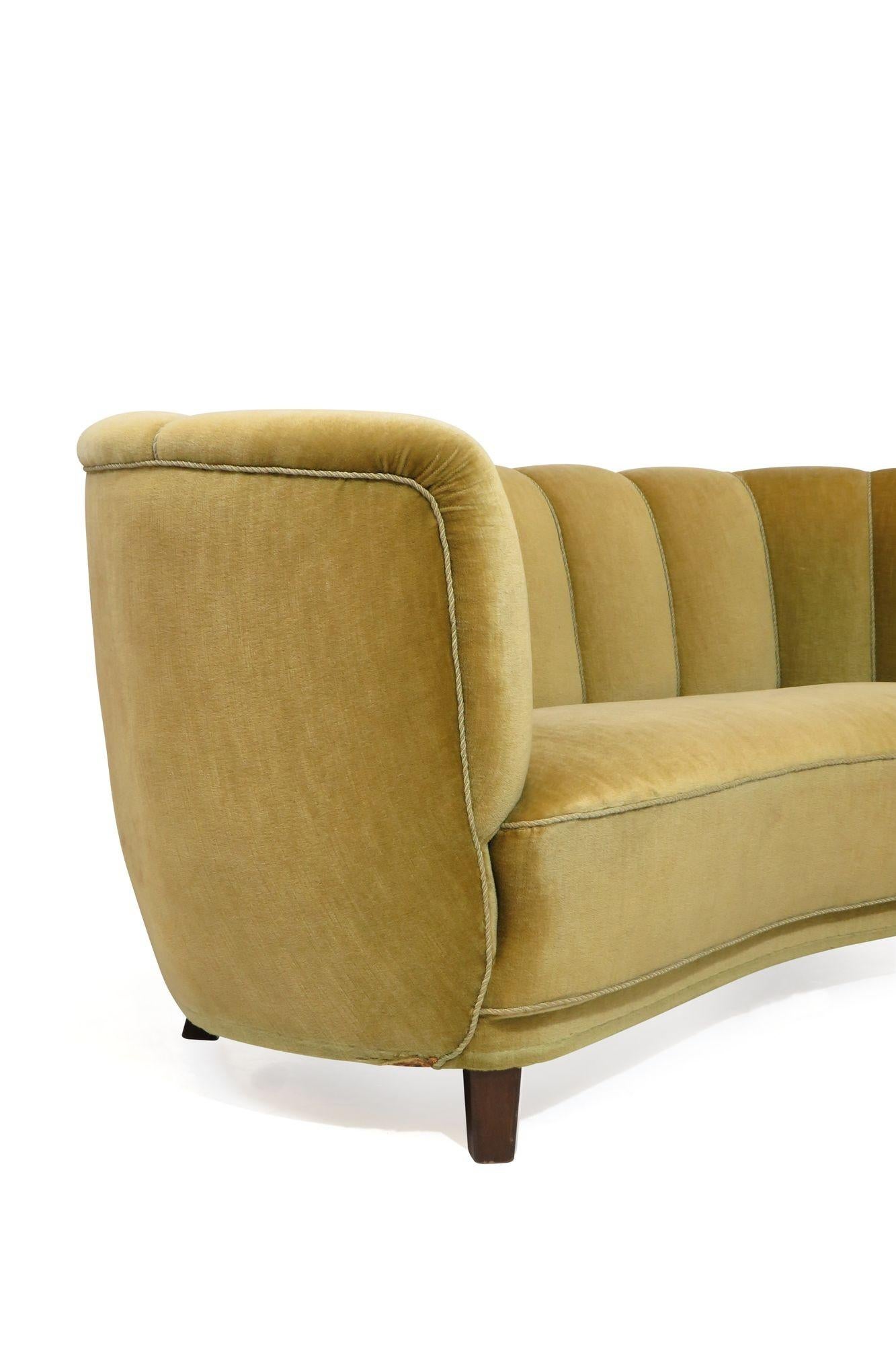 1940's Danish Deco Sofa in Original Mohair #2 In Good Condition In Oakland, CA
