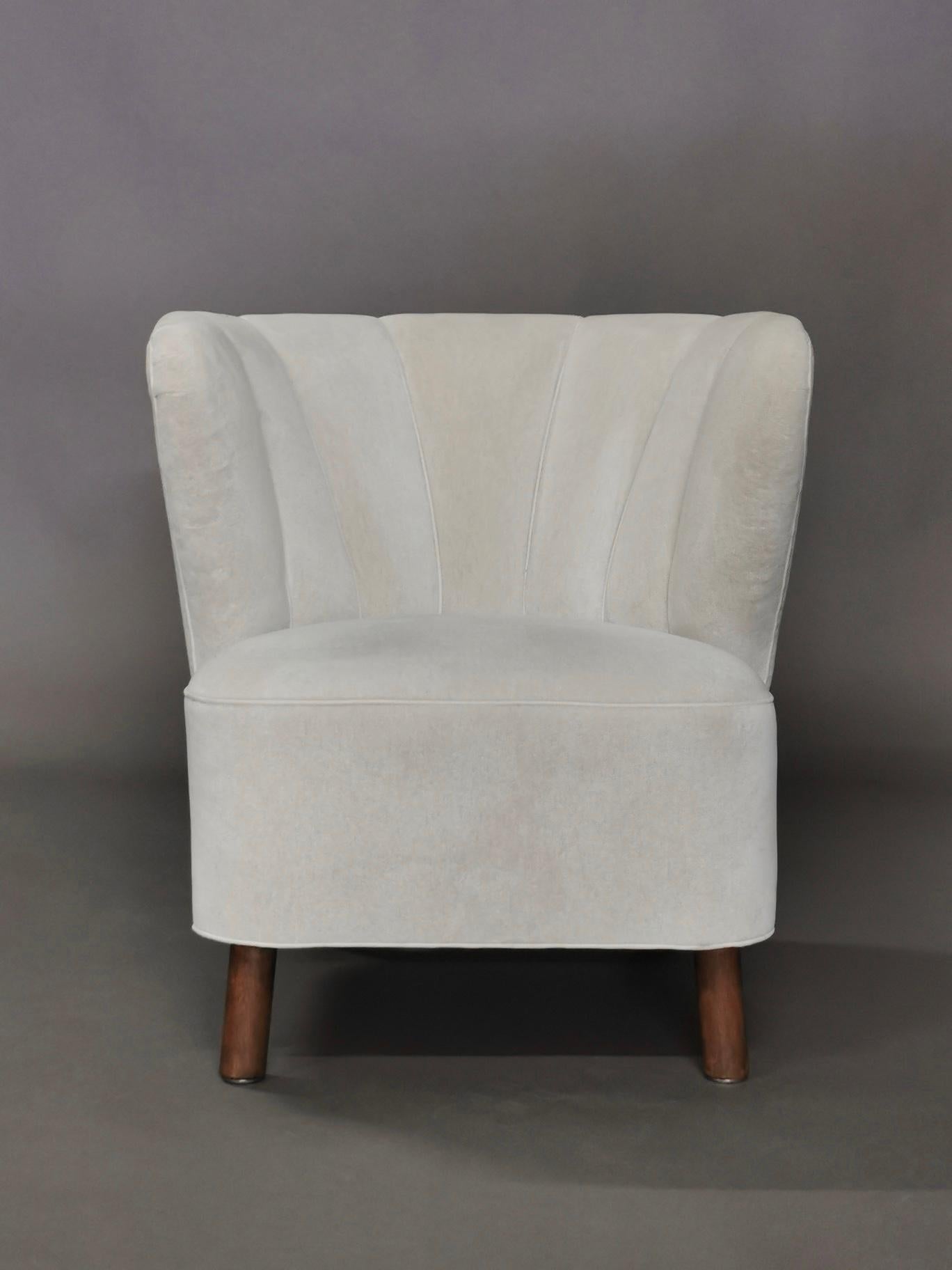 1940s Danish Easy Chair, Velvet Mohair 8