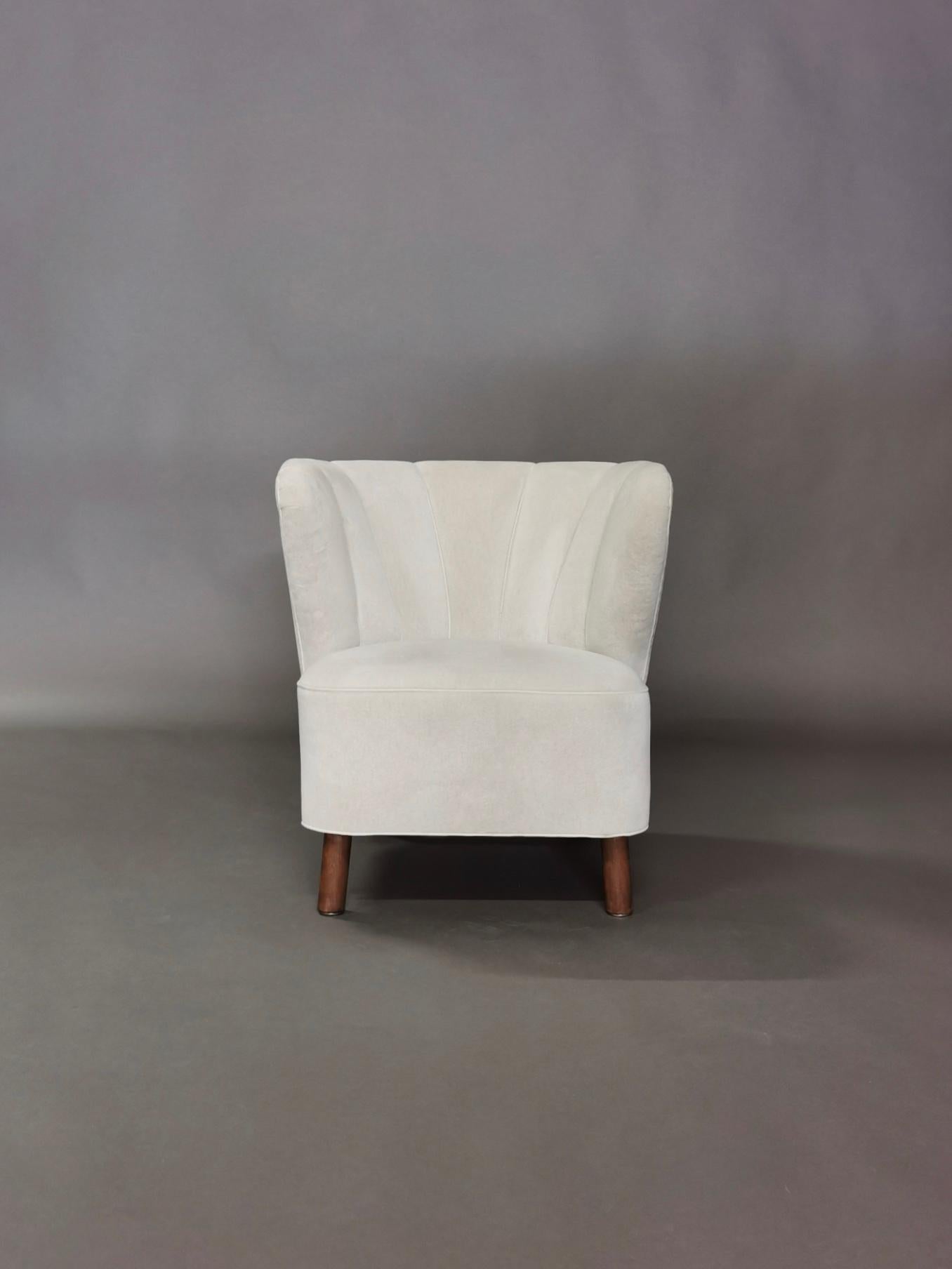 1940s Danish Easy Chair, Velvet Mohair 9