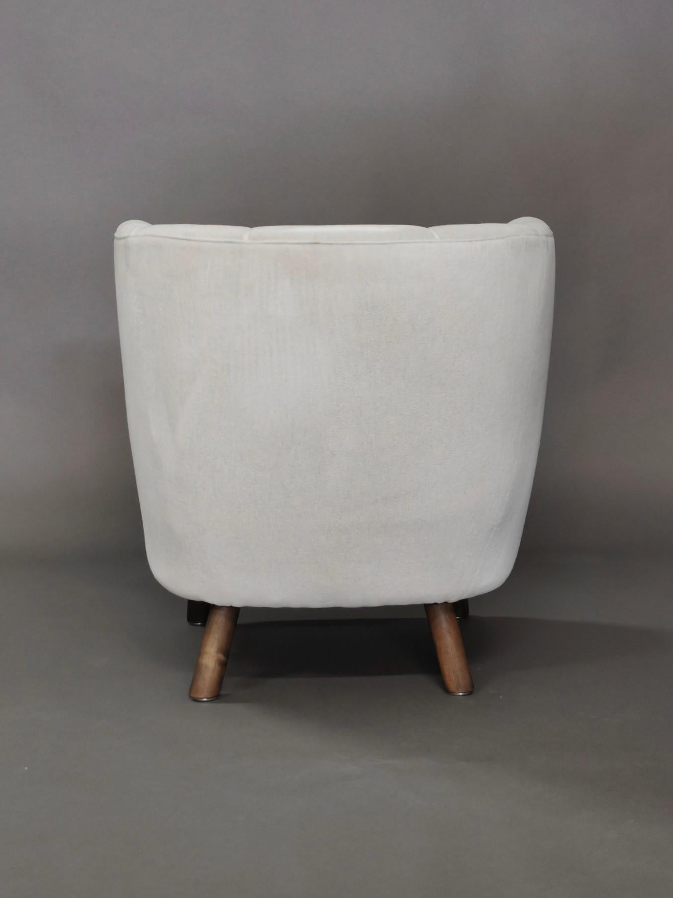 1940s Danish Easy Chair, Velvet Mohair 2