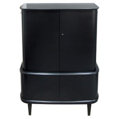 1940s Swedish Ebonised Tall Cabinet in the Style of Designer Axel Larsson