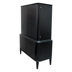 1940s Danish Ebonised Tall Cabinet or Cocktail Cabinet Alex Larsson Style