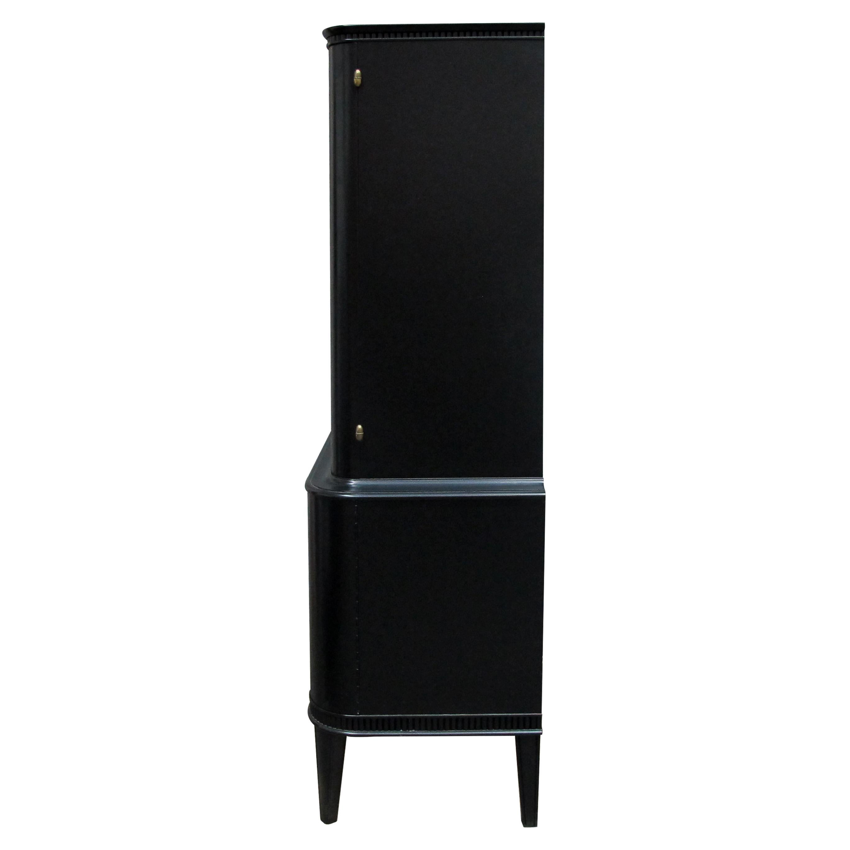 Mid-Century Modern 1940s Danish Ebonised Tall Cabinet or Cocktail Cabinet Alex Larsson Style