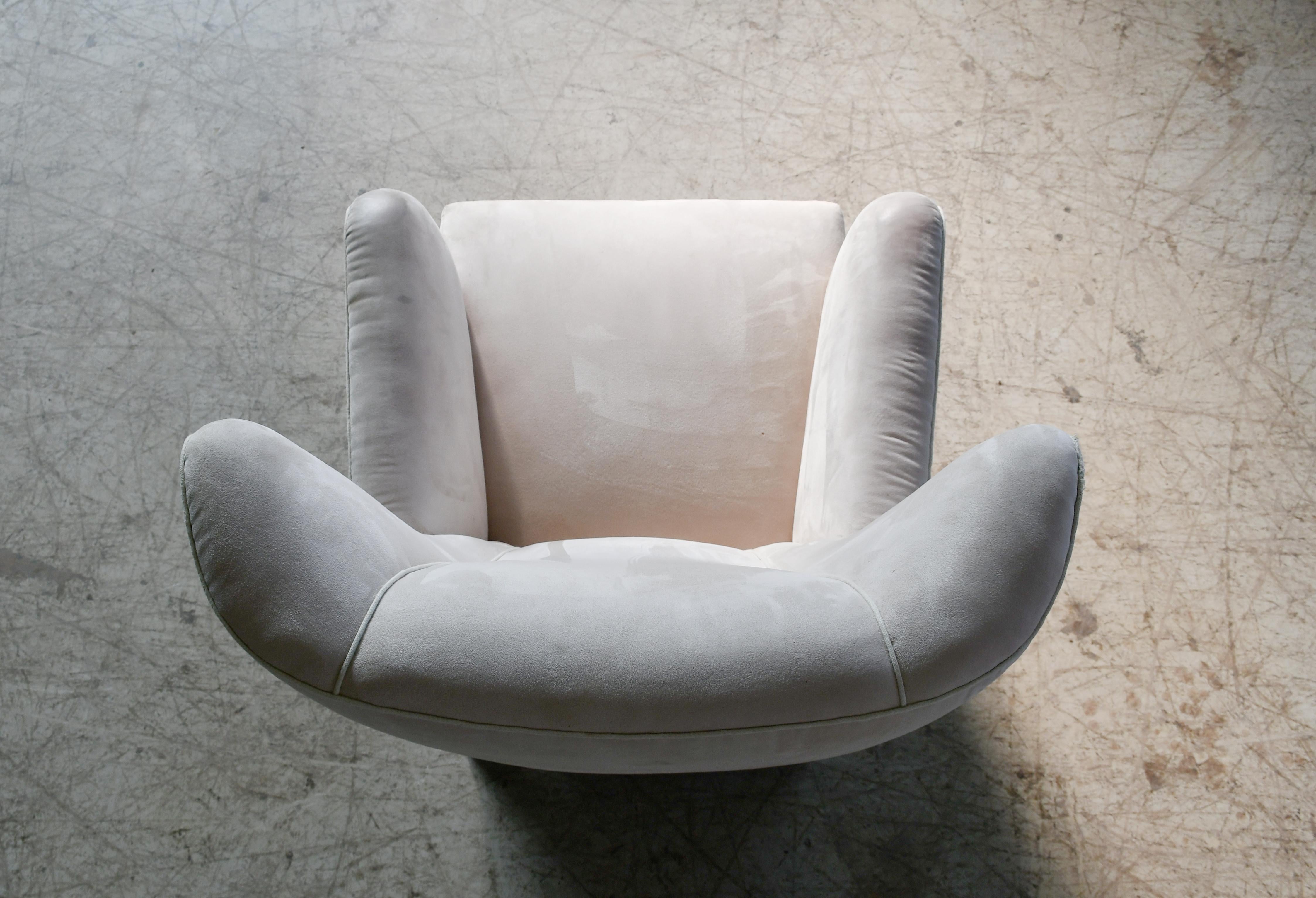 1940s Danish High Back Lounge Chair Style of Fritz Hansen Model 1672 1