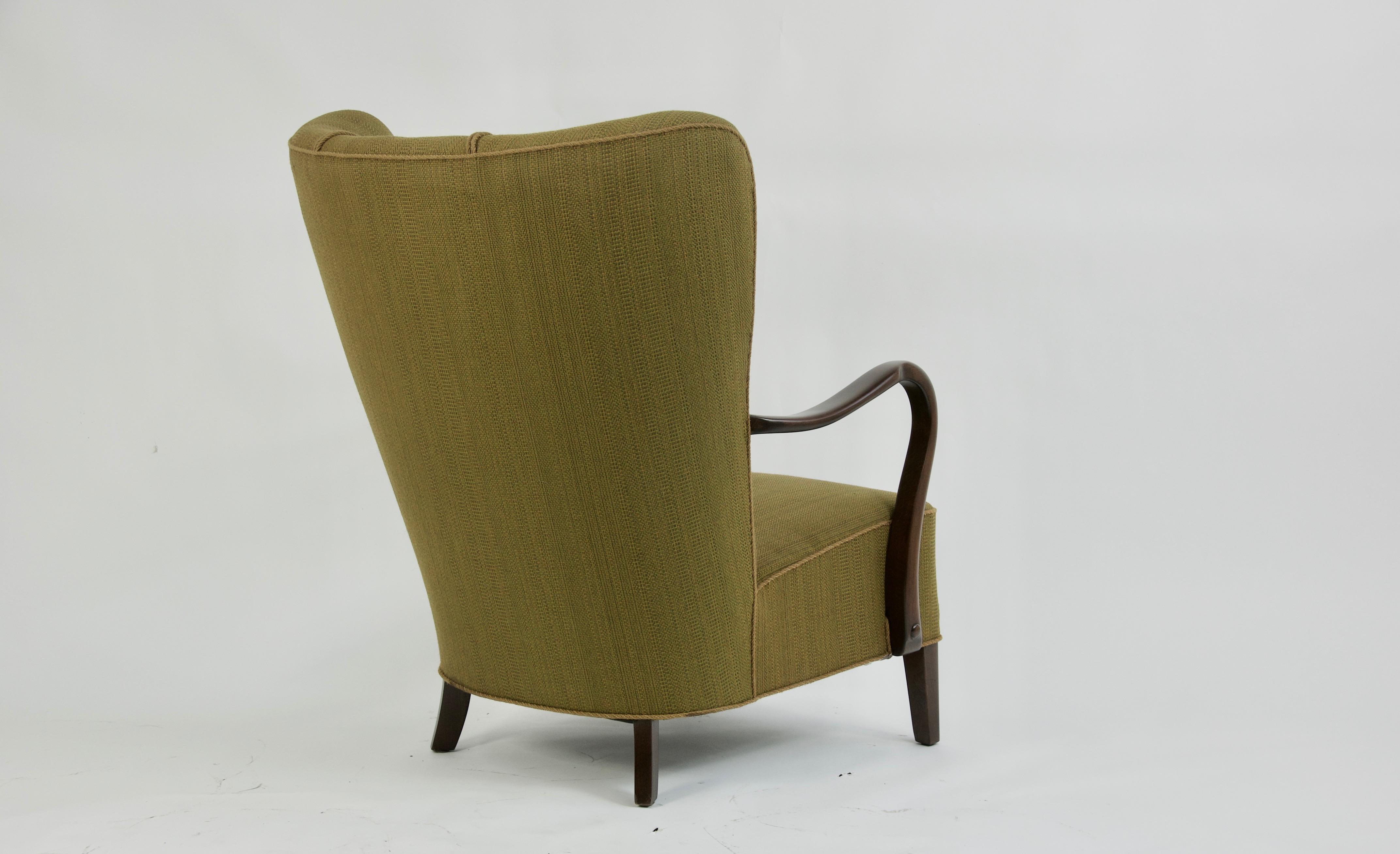Stained 1940s Danish Lounge Chair by Alfred Christensen For Sale