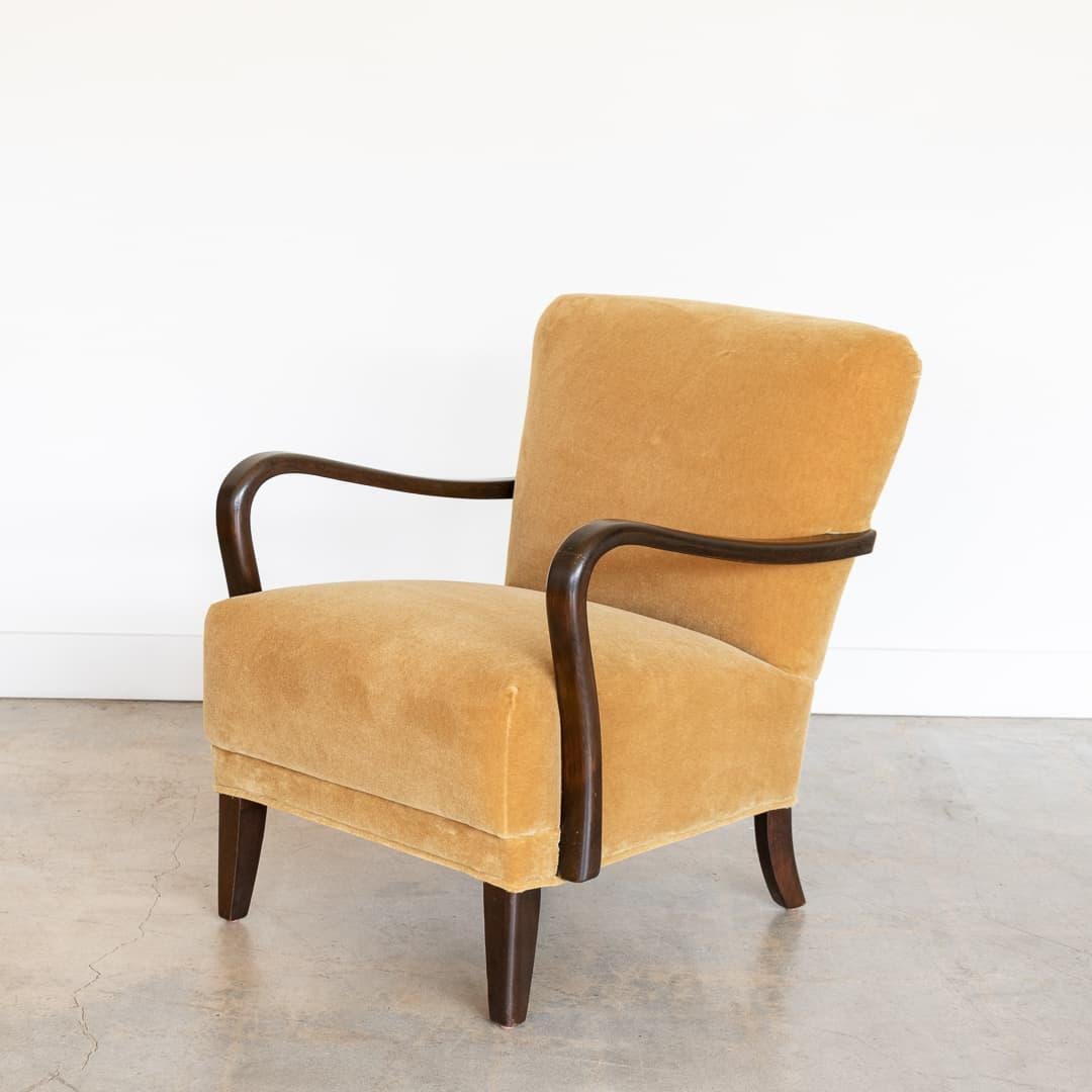 Mohair 1940's Danish Lounge Chair For Sale