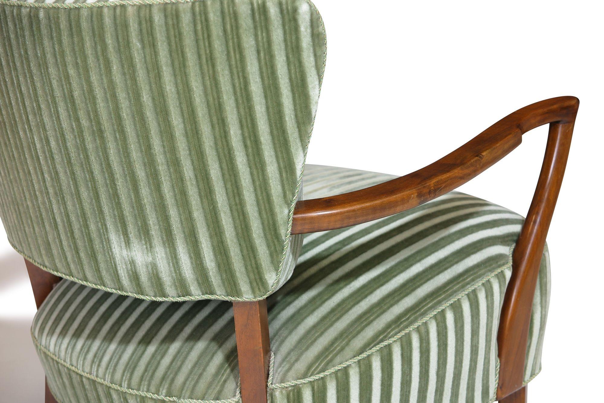 1940's Danish Lounge Chair in Original Green Mohair 5