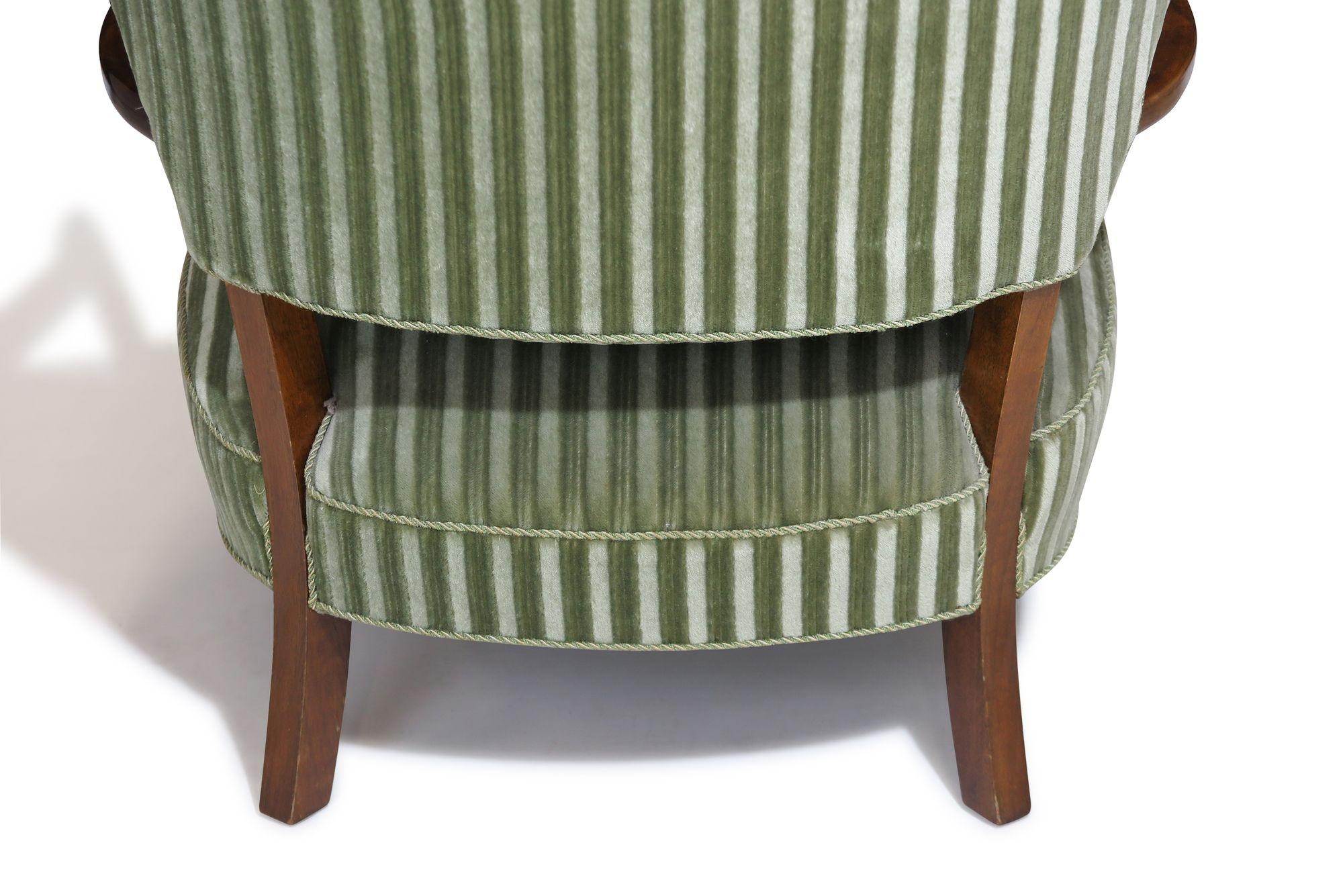1940's Danish Lounge Chair in Original Green Mohair 7