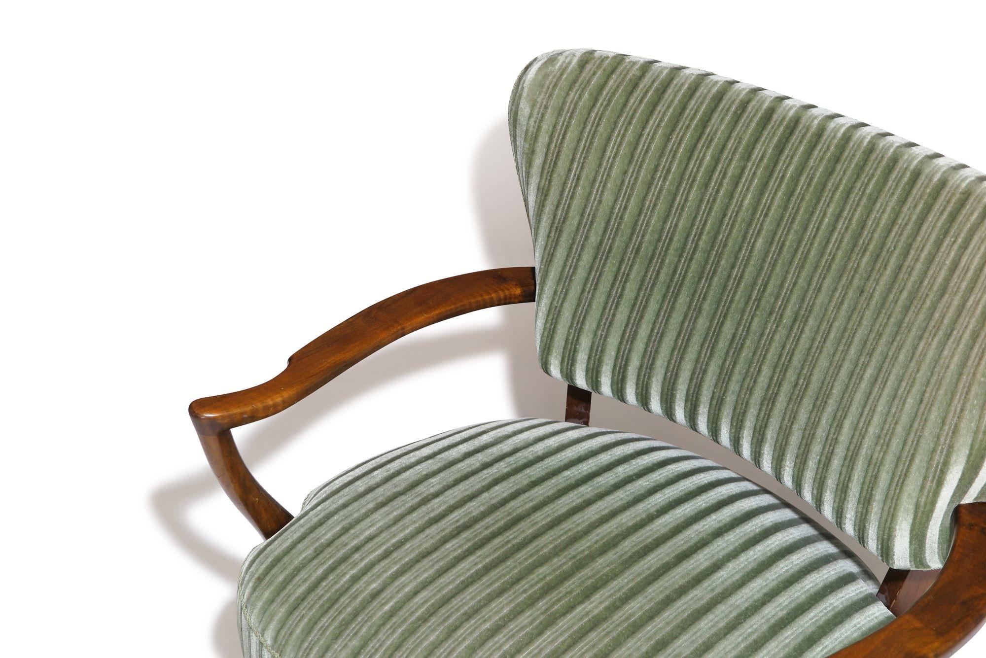 Scandinavian Modern 1940's Danish Lounge Chair in Original Green Mohair