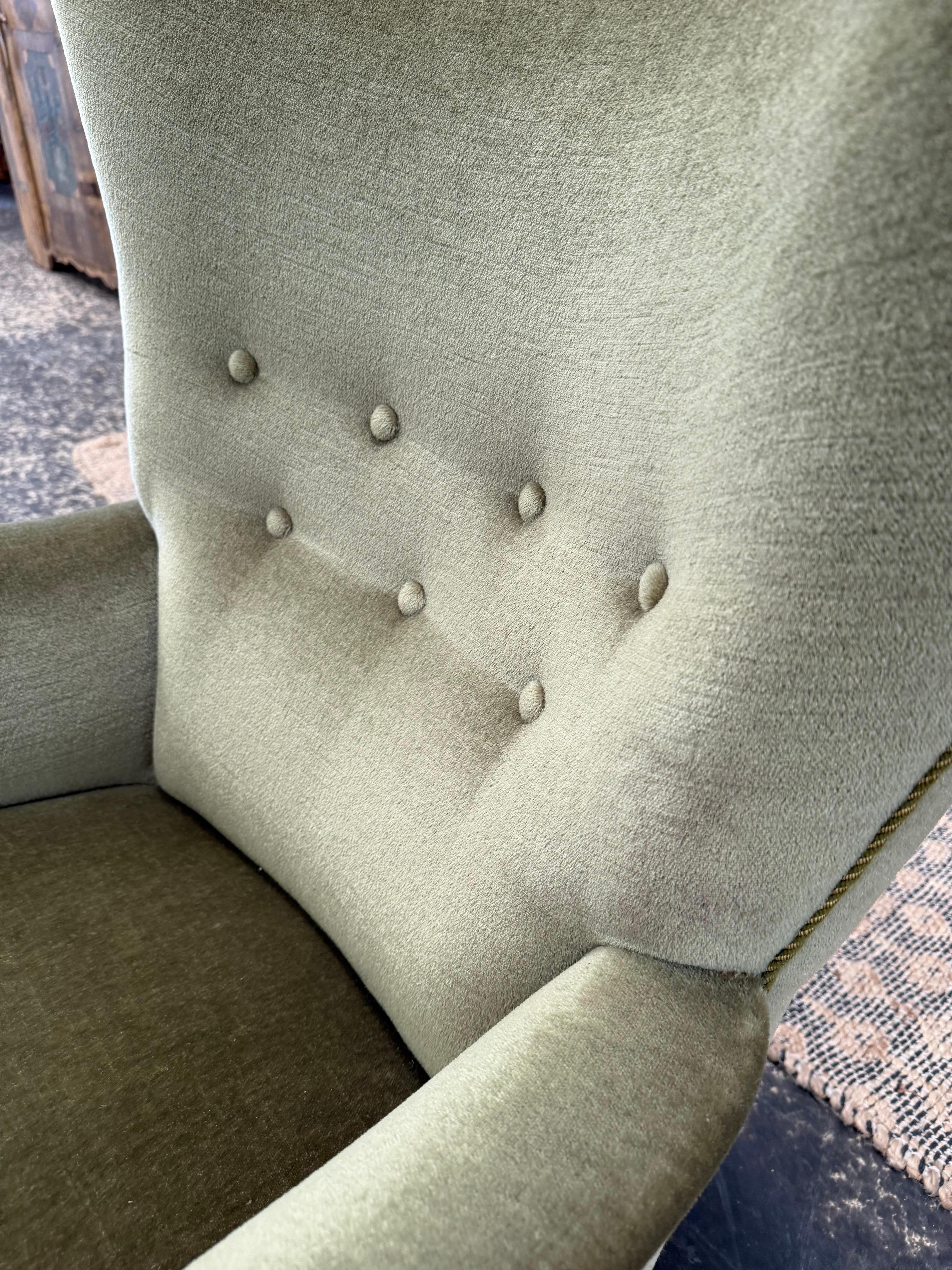 Silla danesa de 1940 en mohair original Mohair en venta