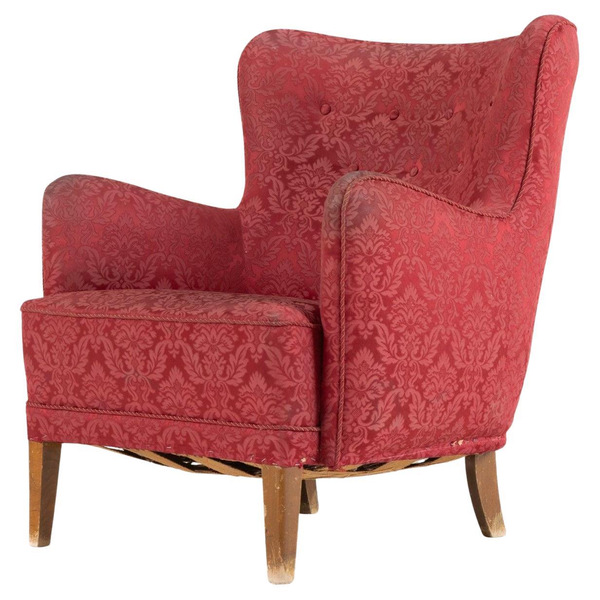 Sillón danés de 1940 al estilo de Fritz Hansen 1669 en venta
