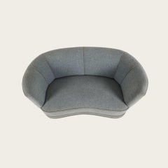1940s Danish Mid-Century Curved Loveseat