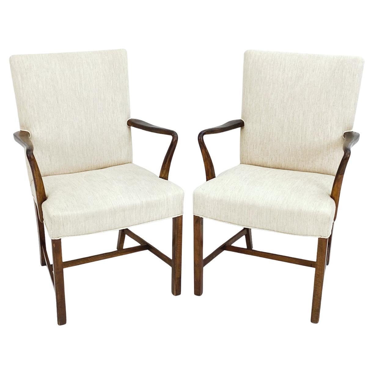 Dänische moderne Sessel aus den 1940er Jahren im Stil von Fritz Hansen - ein Paar
