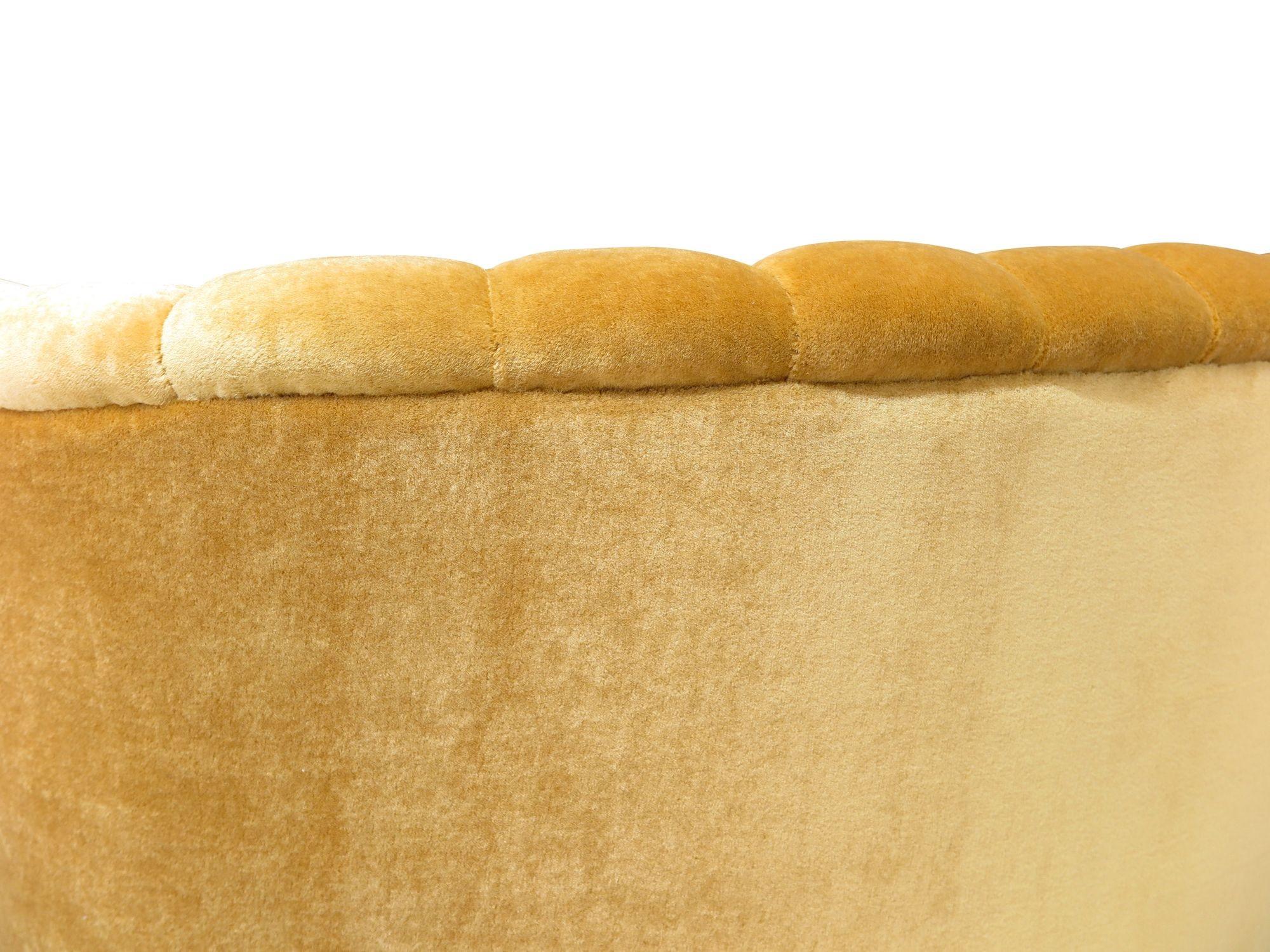 1940s Danish Mohair Sofa with Channel Back and Curved Silhouette For Sale 7
