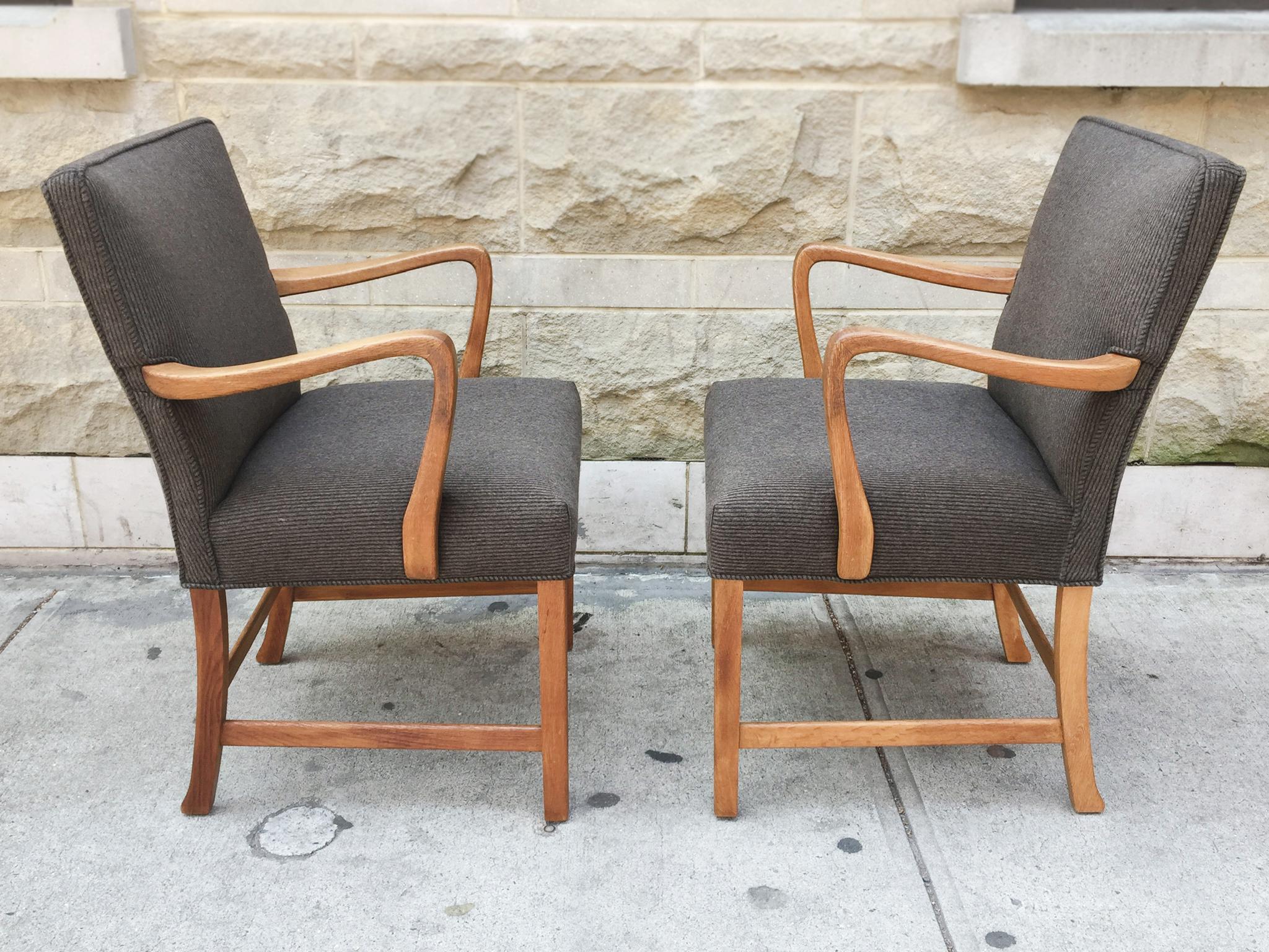 1940s Danish Oak Armchair by Aksel Bender Madsen In Good Condition In New York, NY