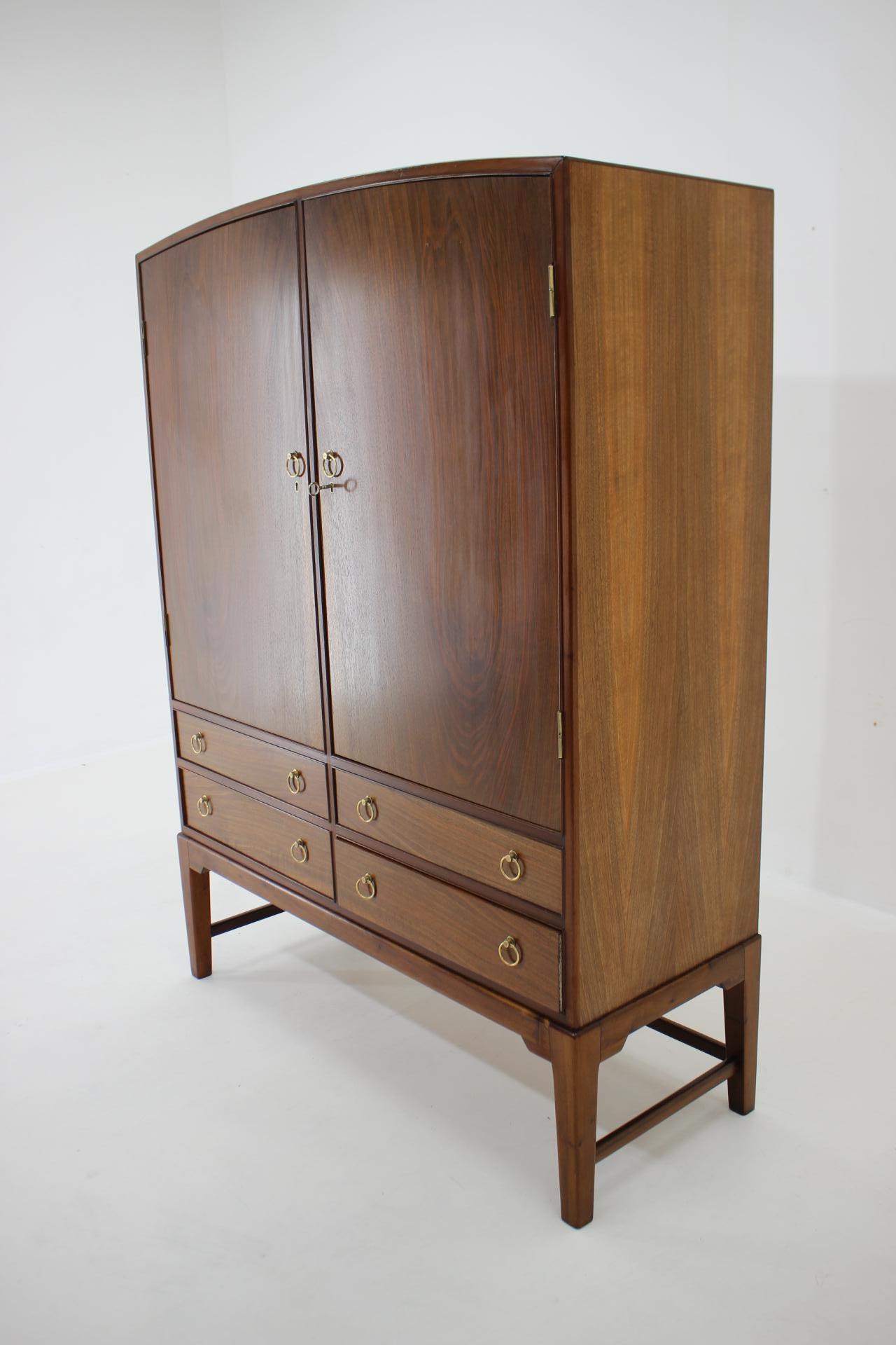 Mid-Century Modern 1940s Danish Restored Mahogany Cabinet For Sale