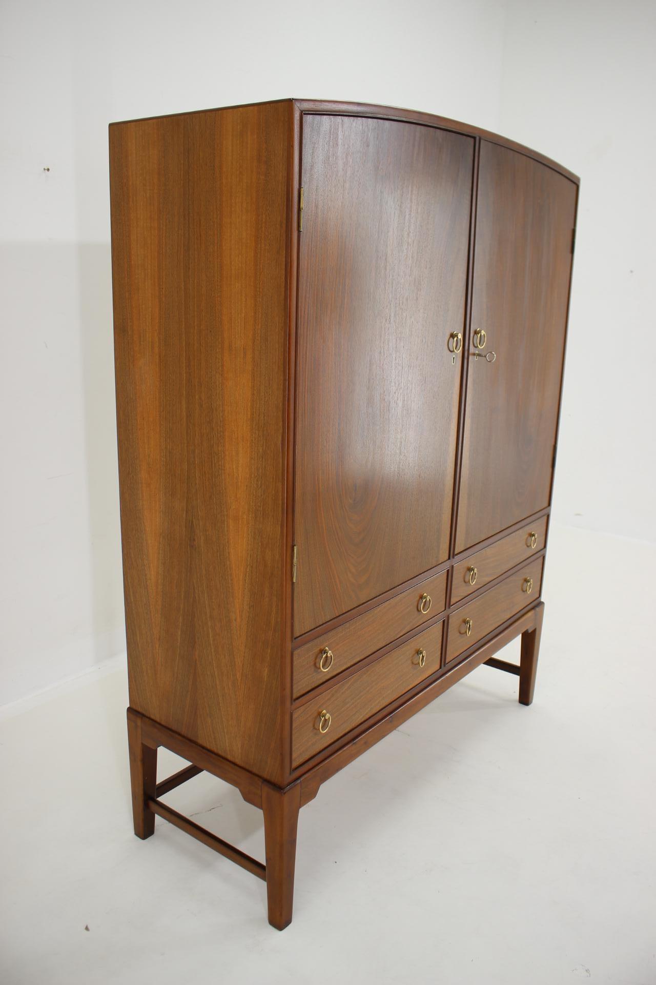 Wood 1940s Danish Restored Mahogany Cabinet For Sale