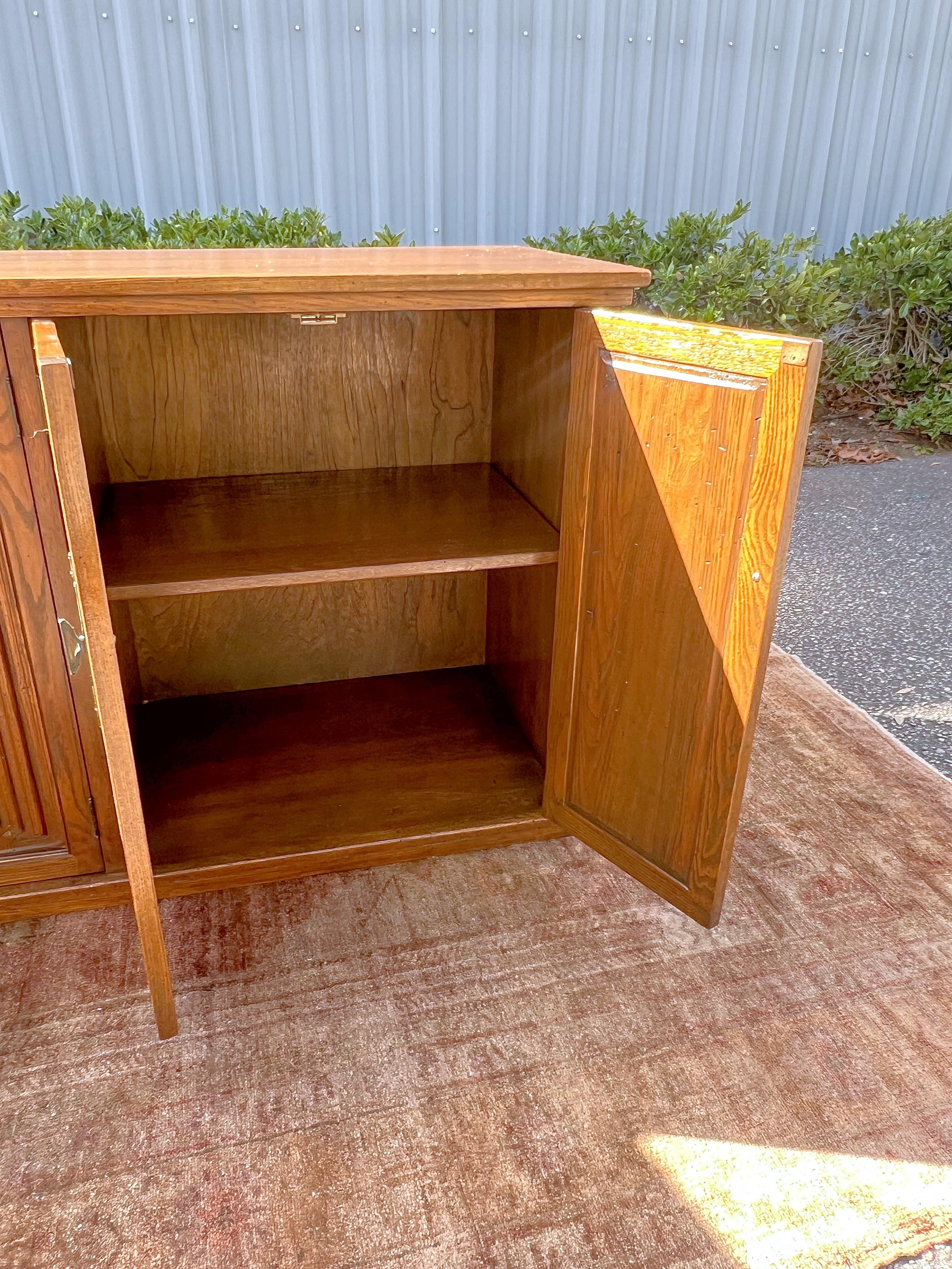 1940s Danish Sideboard With “linen-Folds” Relief Attributed to Henning Kjaernulf 3