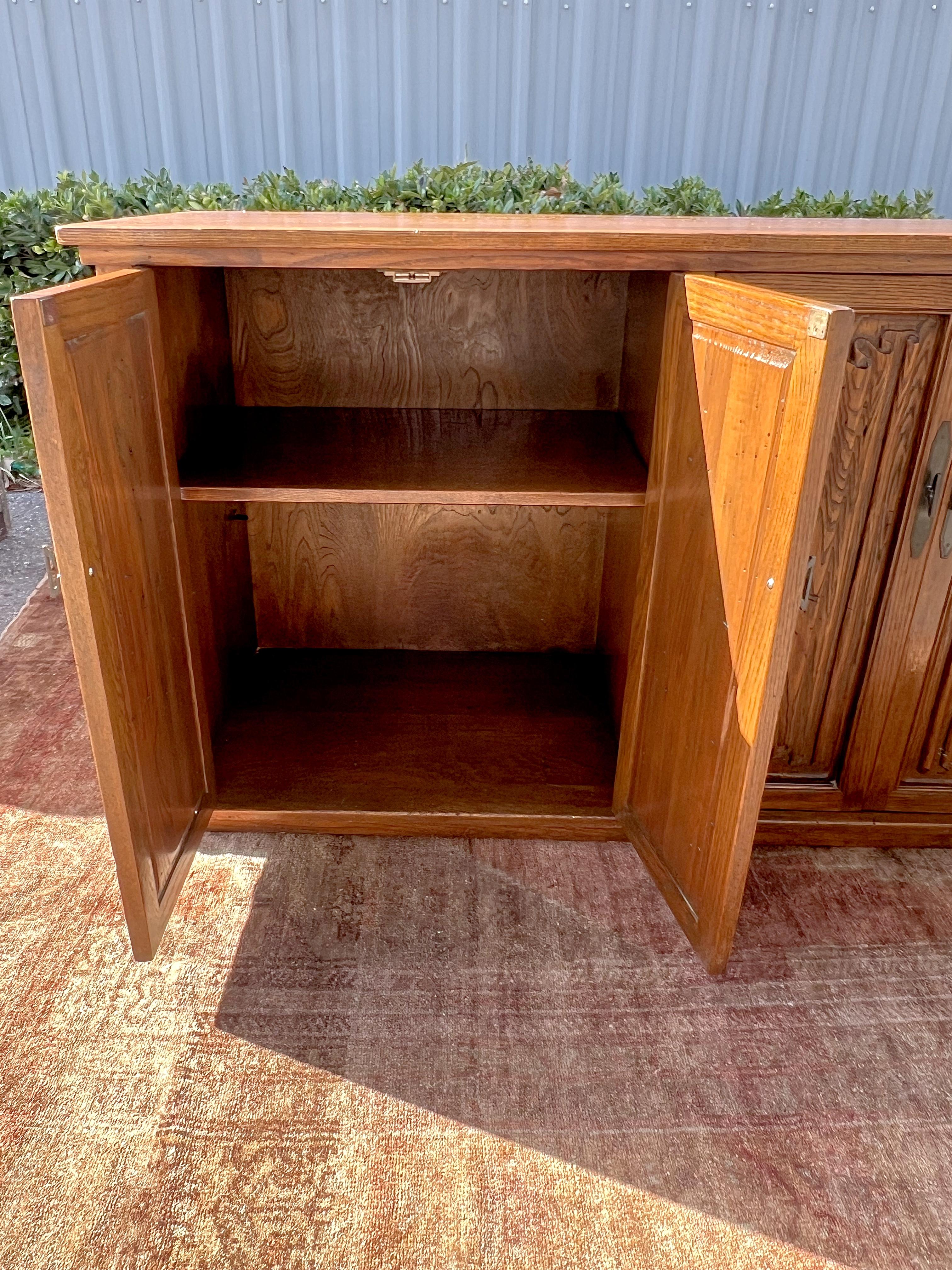 1940s Danish Sideboard With “linen-Folds” Relief Attributed to Henning Kjaernulf 4
