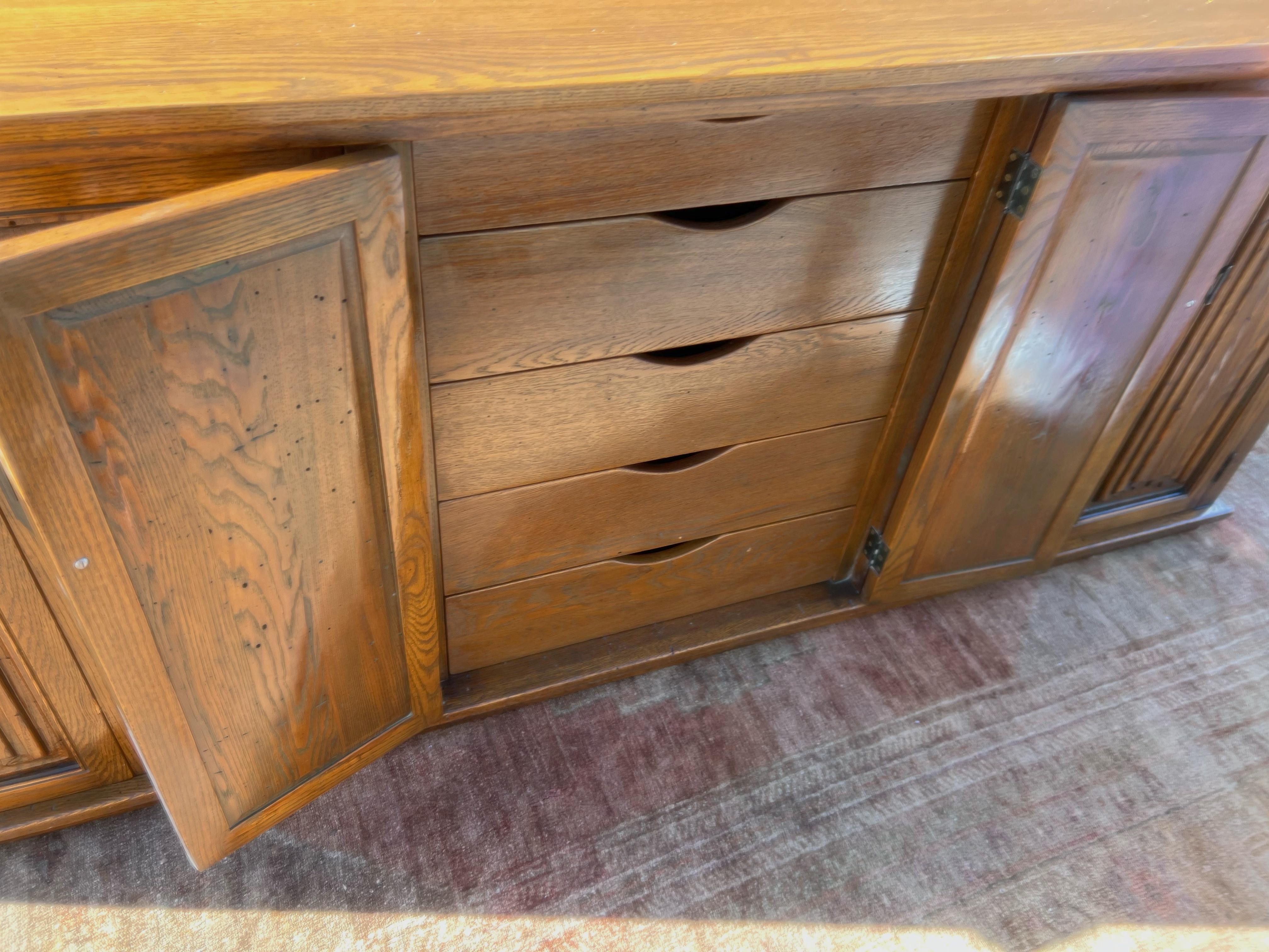 1940s Danish Sideboard With “linen-Folds” Relief Attributed to Henning Kjaernulf 6