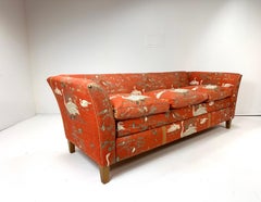 1940's Danish Sofa Upholstered in Vintage Designer Swan Upholstery