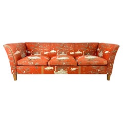 1940's Danish Sofa Upholstered in Vintage Designer Swan Upholstery