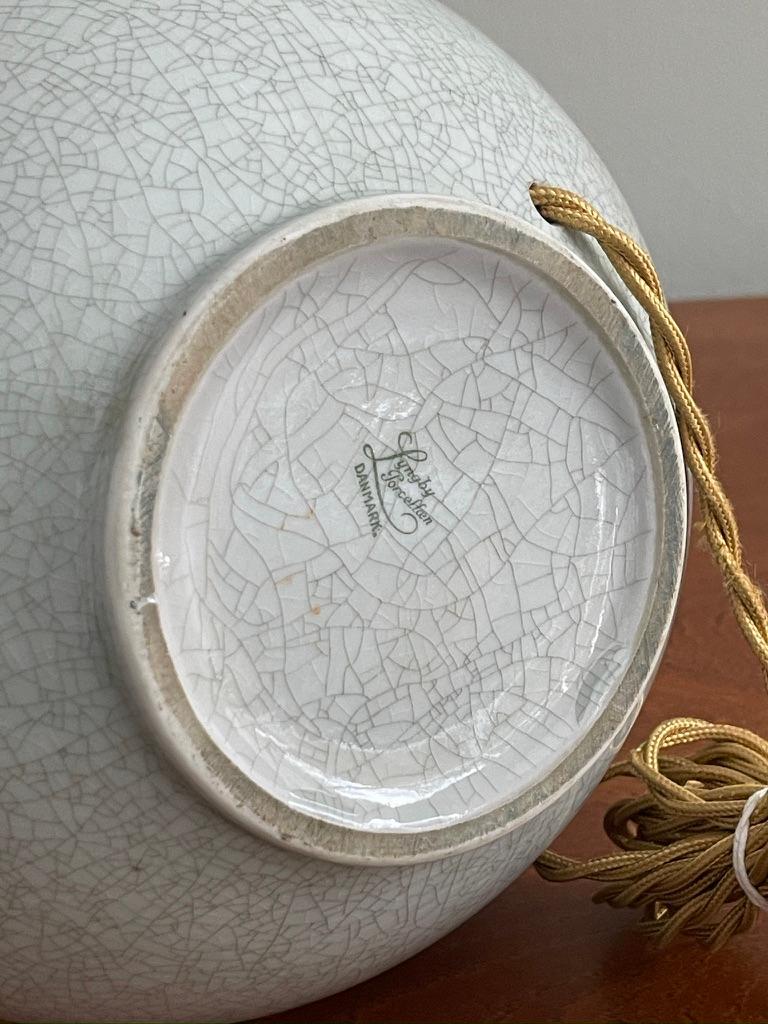 Lampe de table danoise des années 1940 en céramique bleu tendre avec glaçure craquelée par Lyngby Porcellæn Bon état - En vente à København K, 84