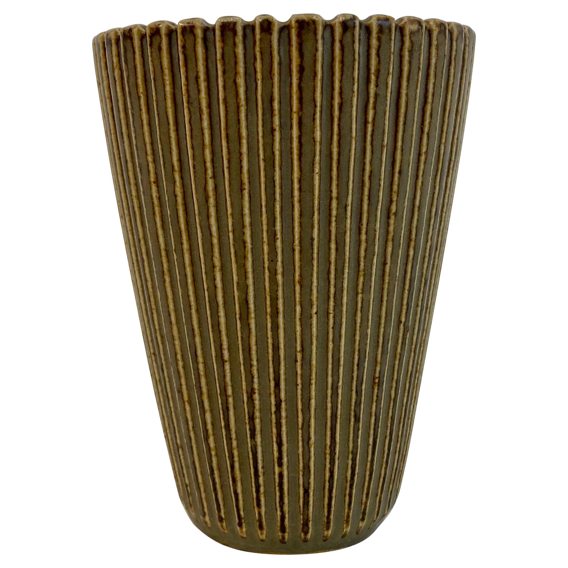 1940s Danish Stoneware Vase by Arne Bang